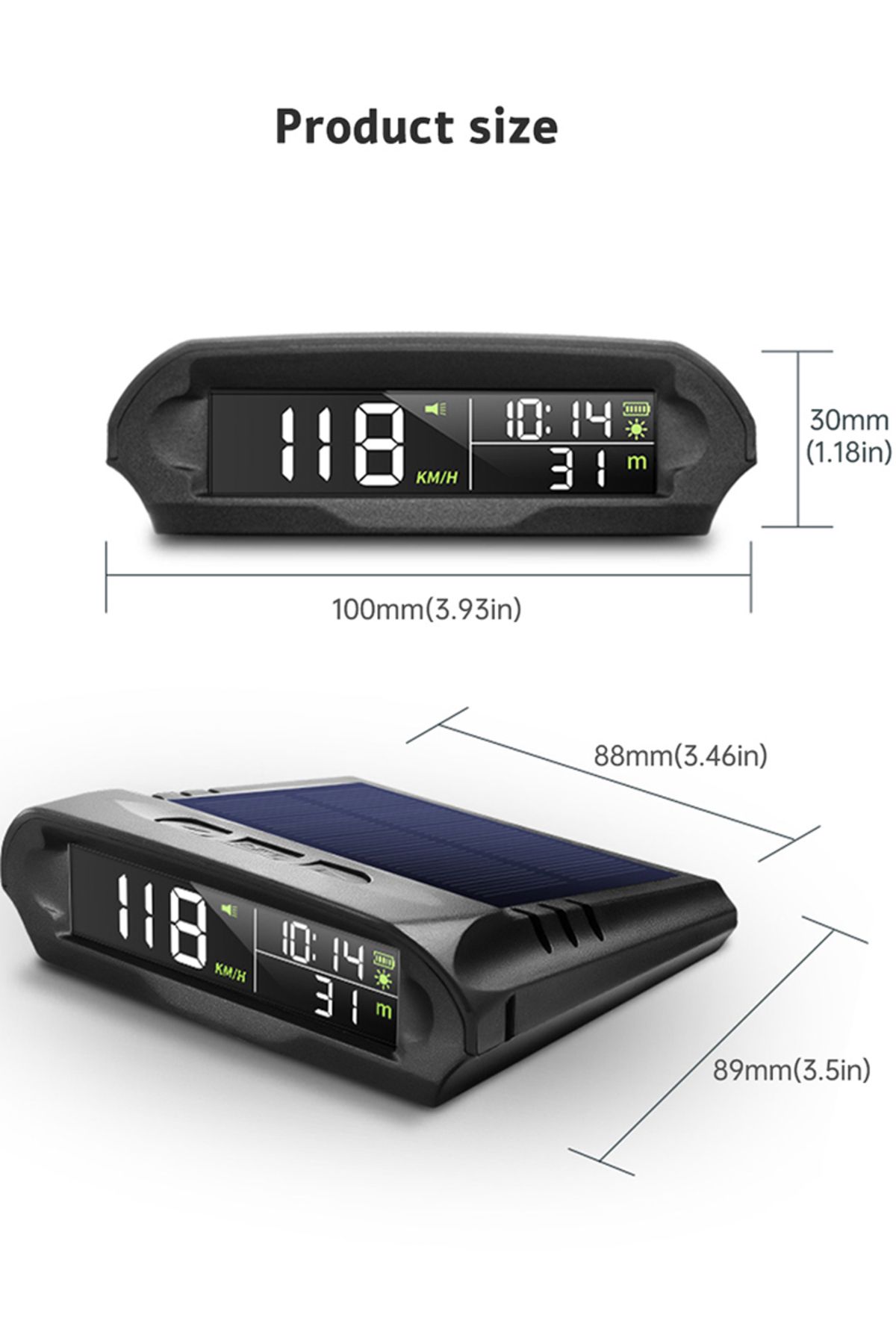 MAIMEIMI-GPS Head Up Display Solar Digital Car Speedometer With Temperature/Altitude Over-Speed Fatigued D... 7