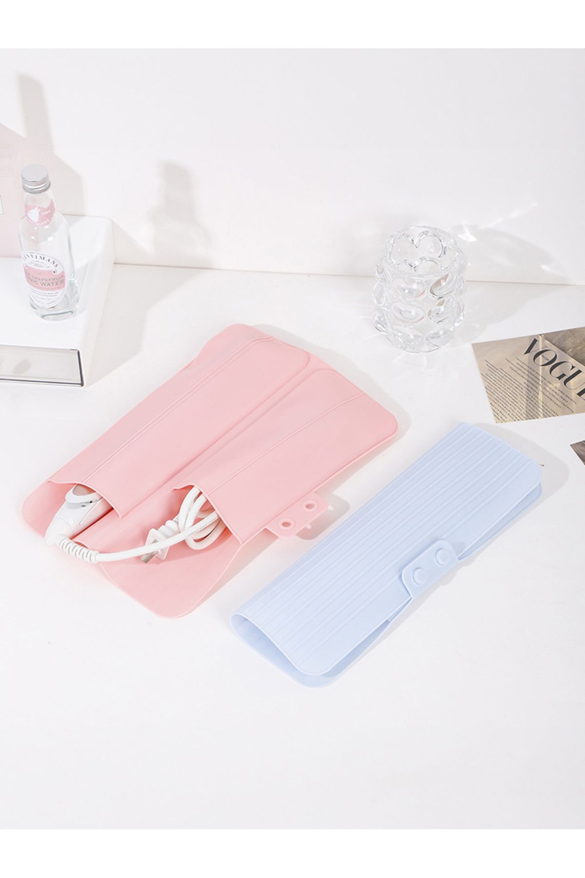 Styli-Pink Styling Tools Heat Mat, Silicone Anti-Heat Pad for Hair Straightener 4