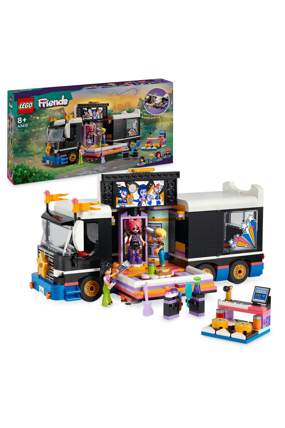 LEGO Set Lego Friends - Autocar De Turneu Pentru Staruri Pop (42619) - One Size