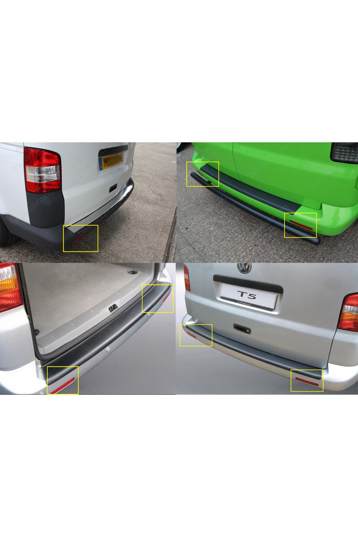 Choice-ANGRONG 2x Red Rear Bumper Reflector Light Left Right For VW Transporter T5 2003-11 Multivan 6
