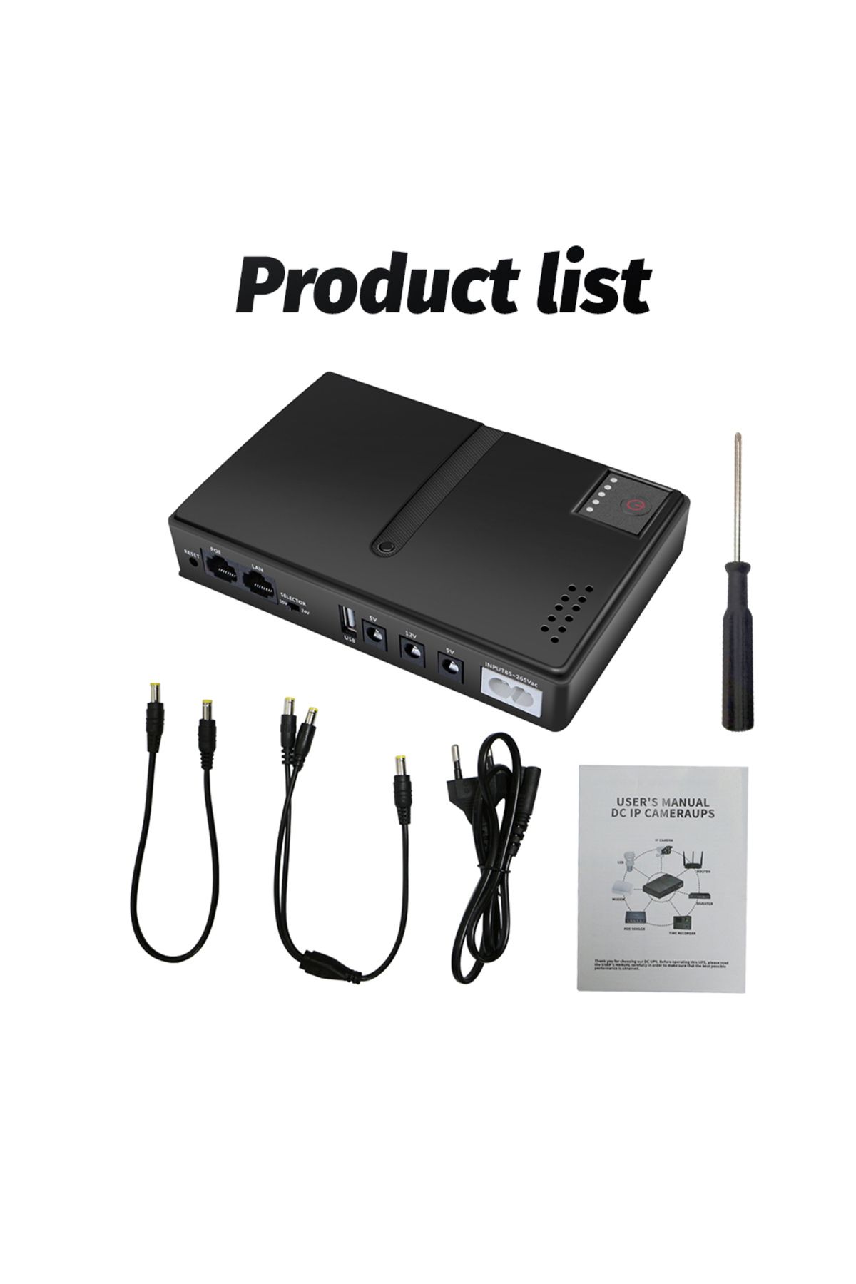 PINTUDY-Mini UPS Router Optical Cat Adapter Uninterruptible Power Supply DC Backup Power AC 110V 220V To ... 6