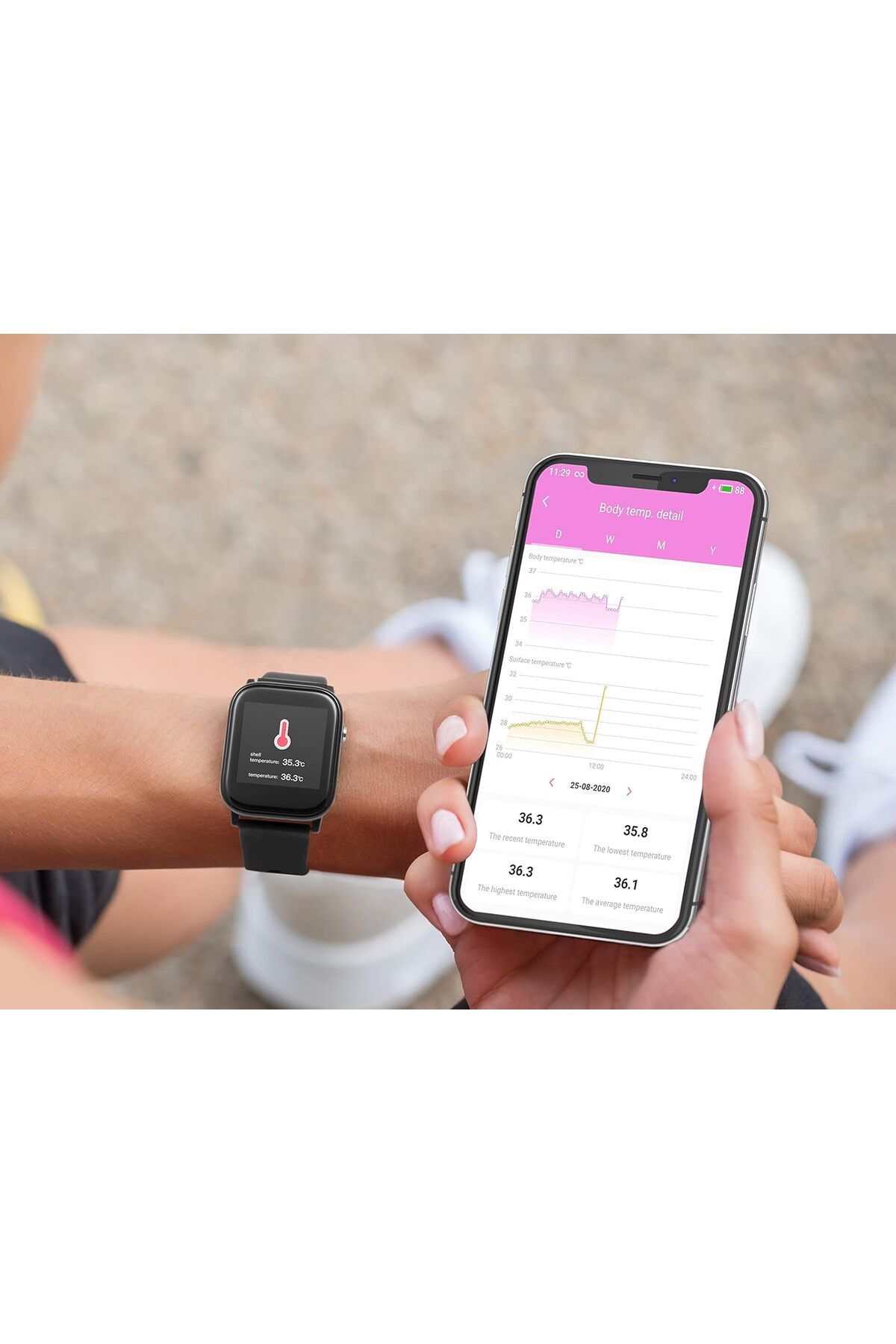 Technaxx-Smartwatch Technaxx TX-SW6HR cu masurare a temperaturii, ritmului cardiac, pasi, distante, calorii 4