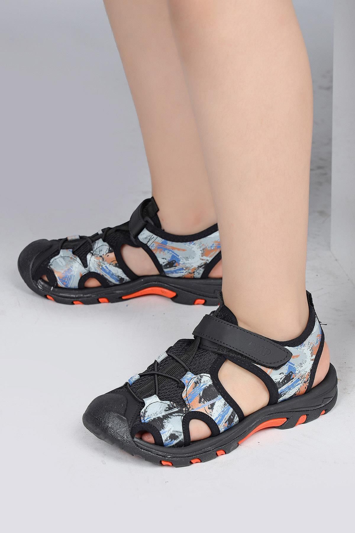 Jump-50027 Černé Unisex dětské sandály 2