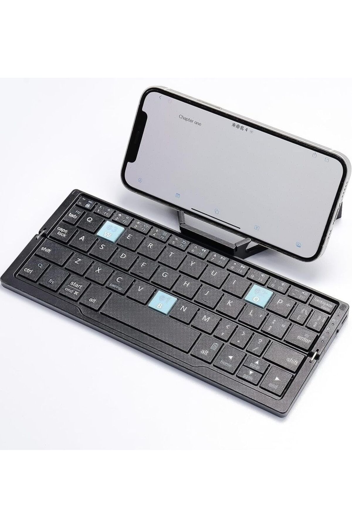 Choice-Black English Foldable Bluetooth Keyboard with Magnetic Stand Aluminum Alloy Mini Folding Keyboard R 1