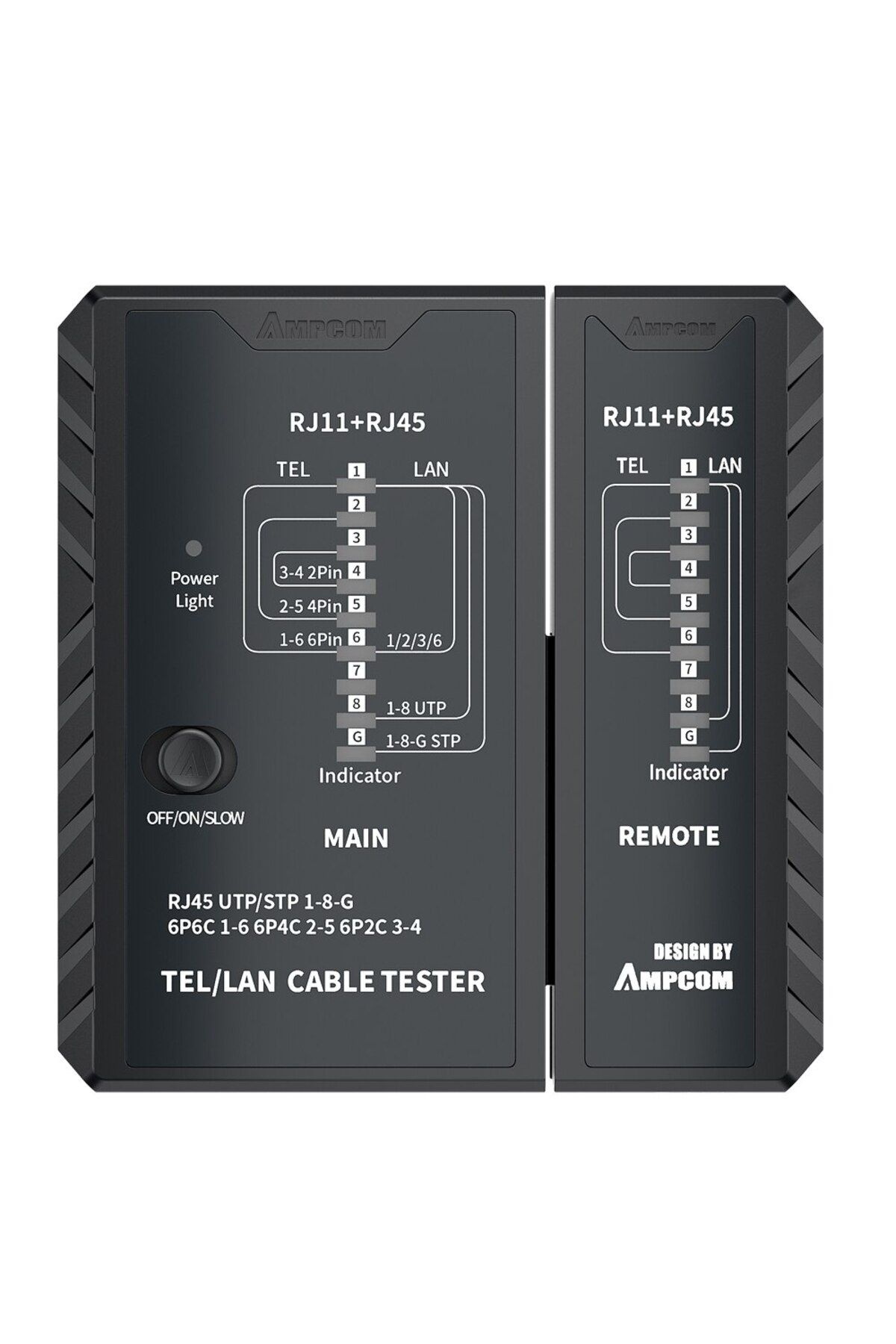 Choice-جهاز اختبار كابل الشبكة AMPCOM باللون الأسود، كابل شبكة CAT5E CAT6 CAT6A CAT7 RJ45 LAN 8P8C POE RJ11 Tel 1