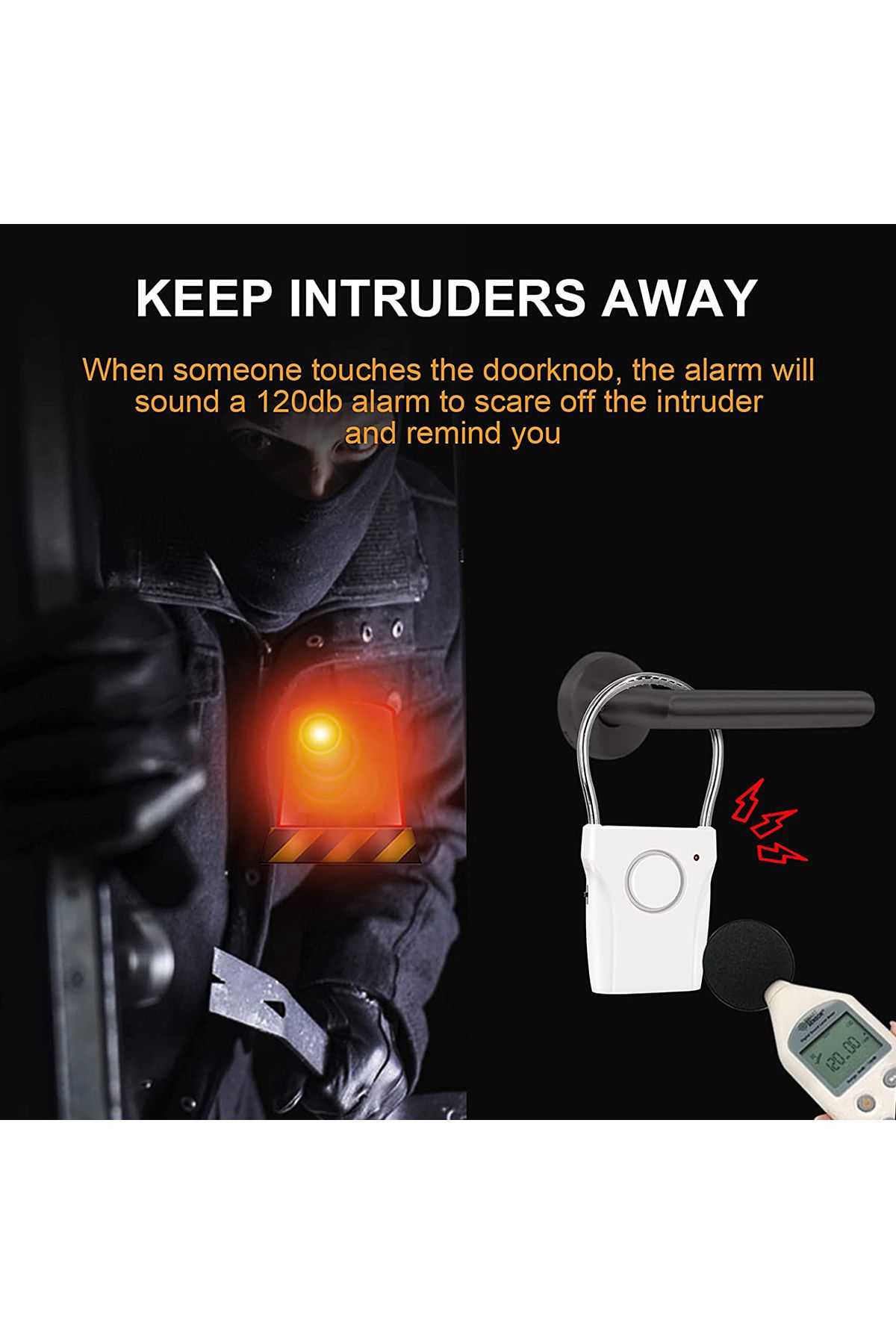 Choice-Door Handle Alarm 120dB with Adjustable Setting Portable Alarm Device Battery Powered for Family ... 2