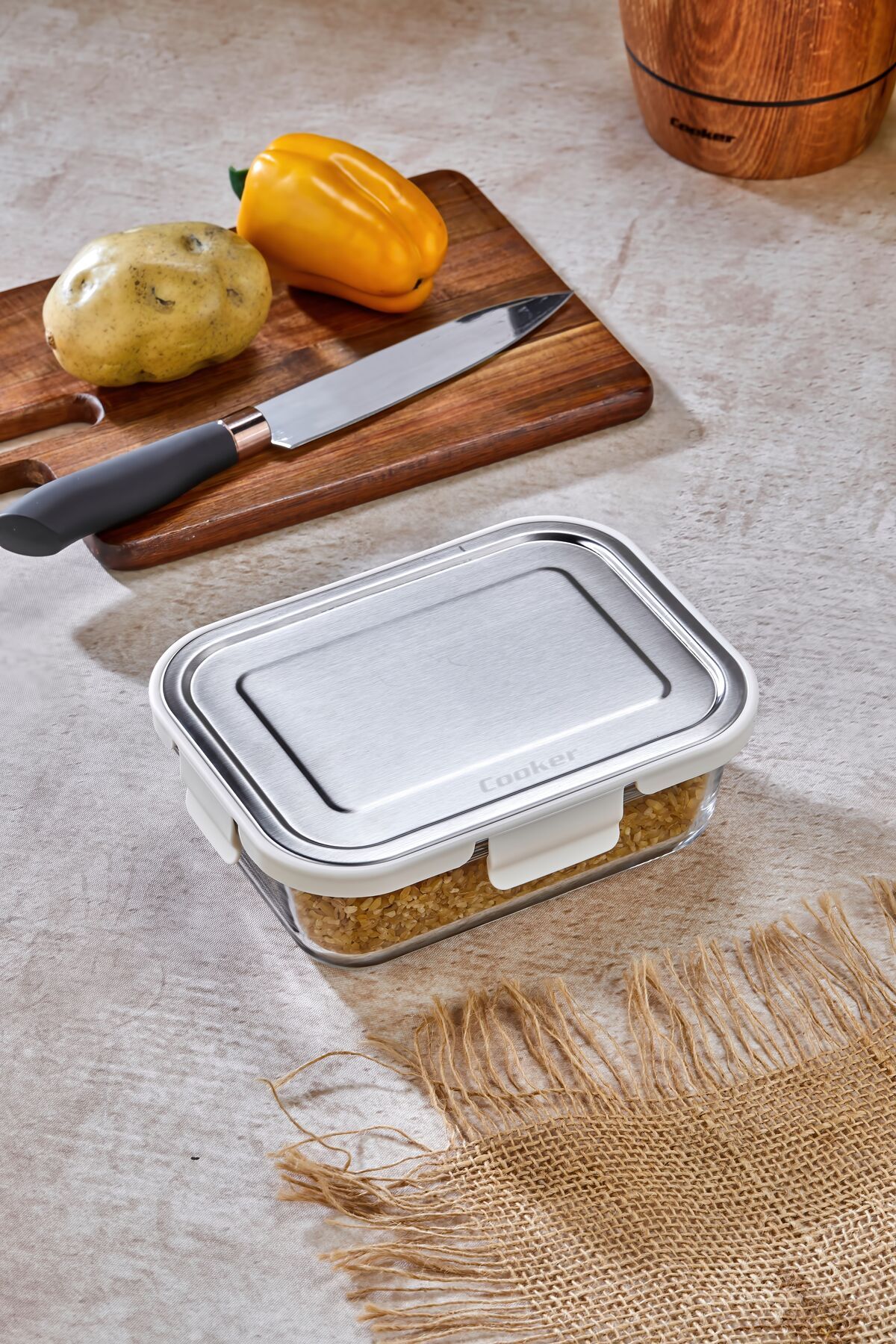 Cooker-حاوية تخزين زجاجية سعة 1000 مل – مانعة للتسرب، مع غطاء من الفولاذ المقاوم للصدأ، لحفظ الطعام 1