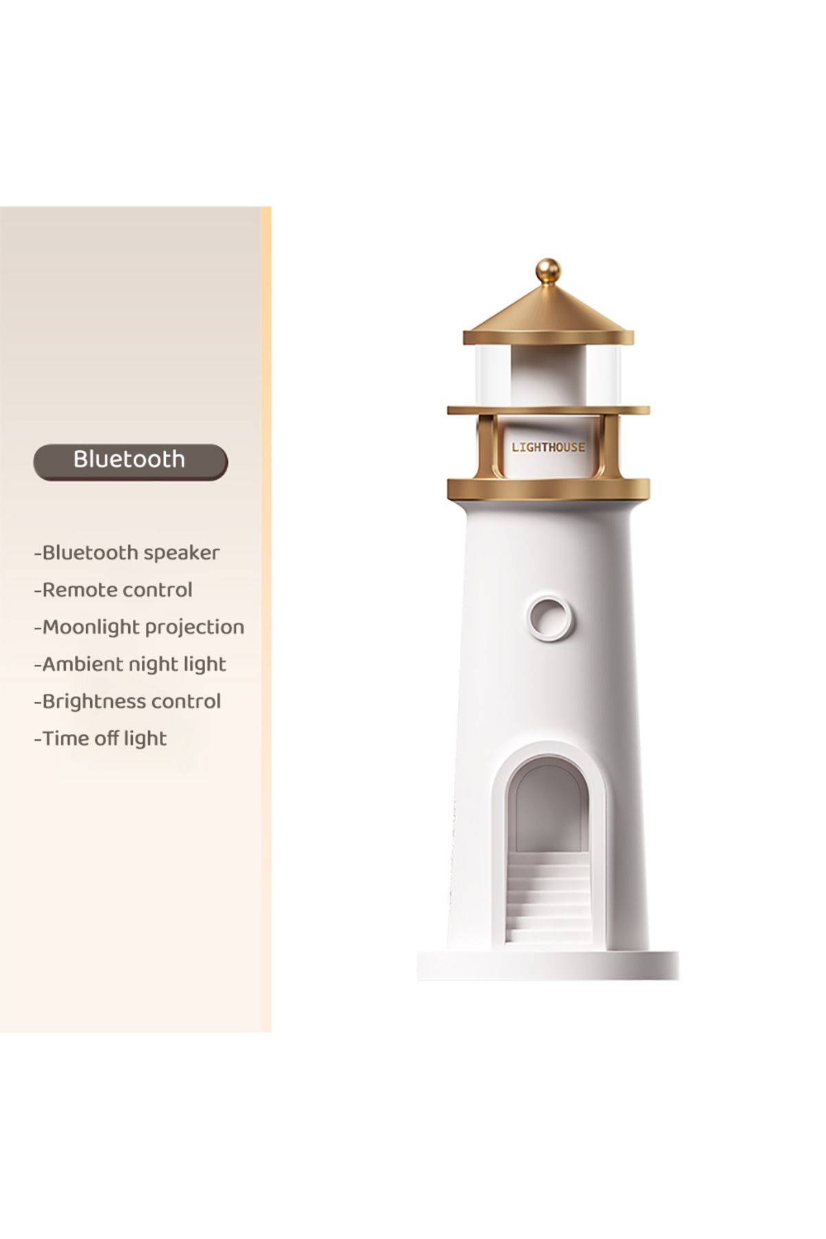 Choice-Bluetooth Speaker Moon Projection Lighthouse Night Lights Motion Sensor Dimmable Timing Ambient Nigh 1