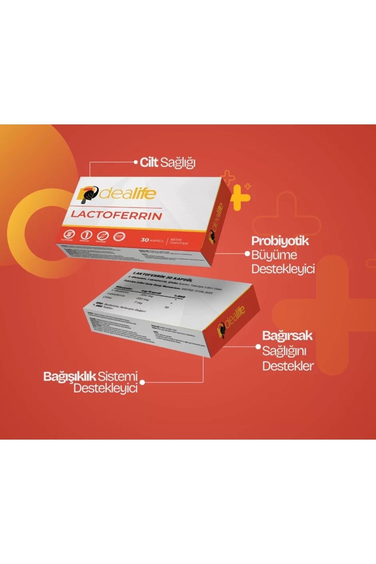 Dealife-- Lactoferrin - L Glutamine - Zinc Containing Food Supplement 2