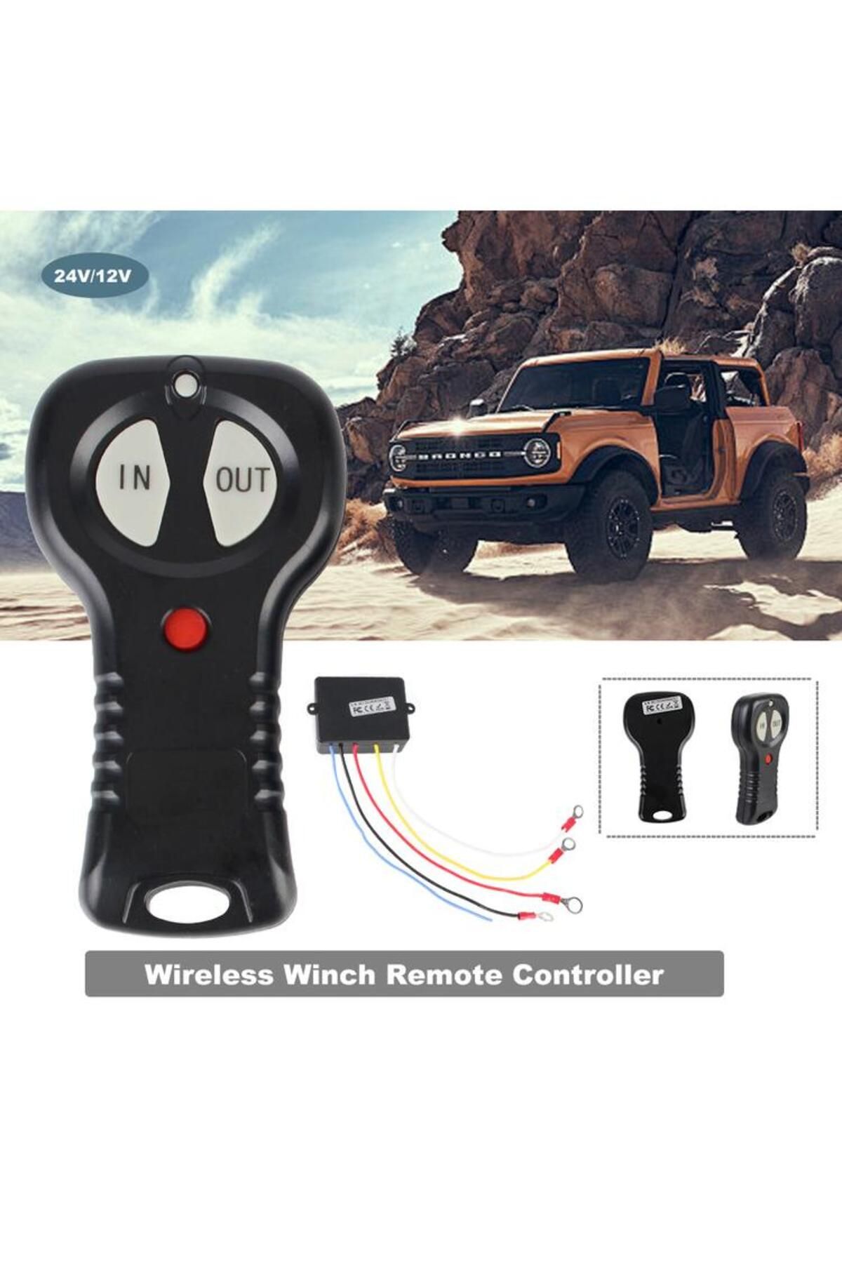 Choice-24V 12V Wireless Winch Remote Controller System With 2 Buttons Switch Control For Jeep Off Road 4... 7