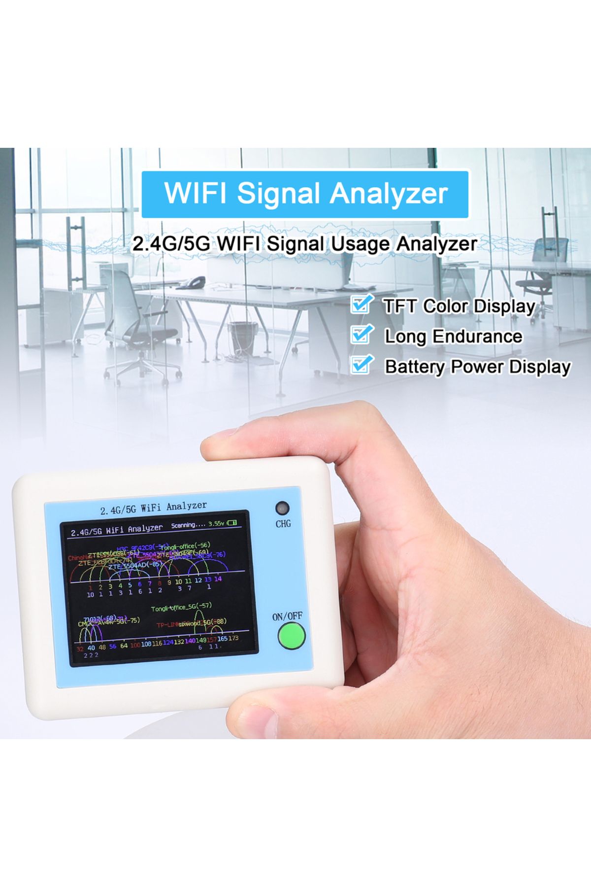 meterk-WIFI Signal Scanner 2.4G/5G WIFI Signal Usage Analyzer Router Management Assistant with 2.4inch C... 3