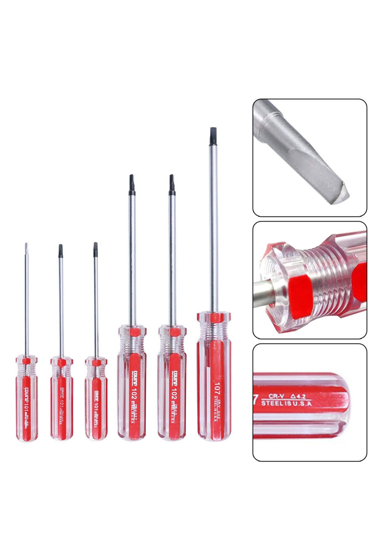Choice-A 6pcs Triangle Screwdriver Triangle Drive Head TA1.8 TA2.0 TA2.3 TA2.7 TA3.0 TA4.2 Screw Removal R. 1