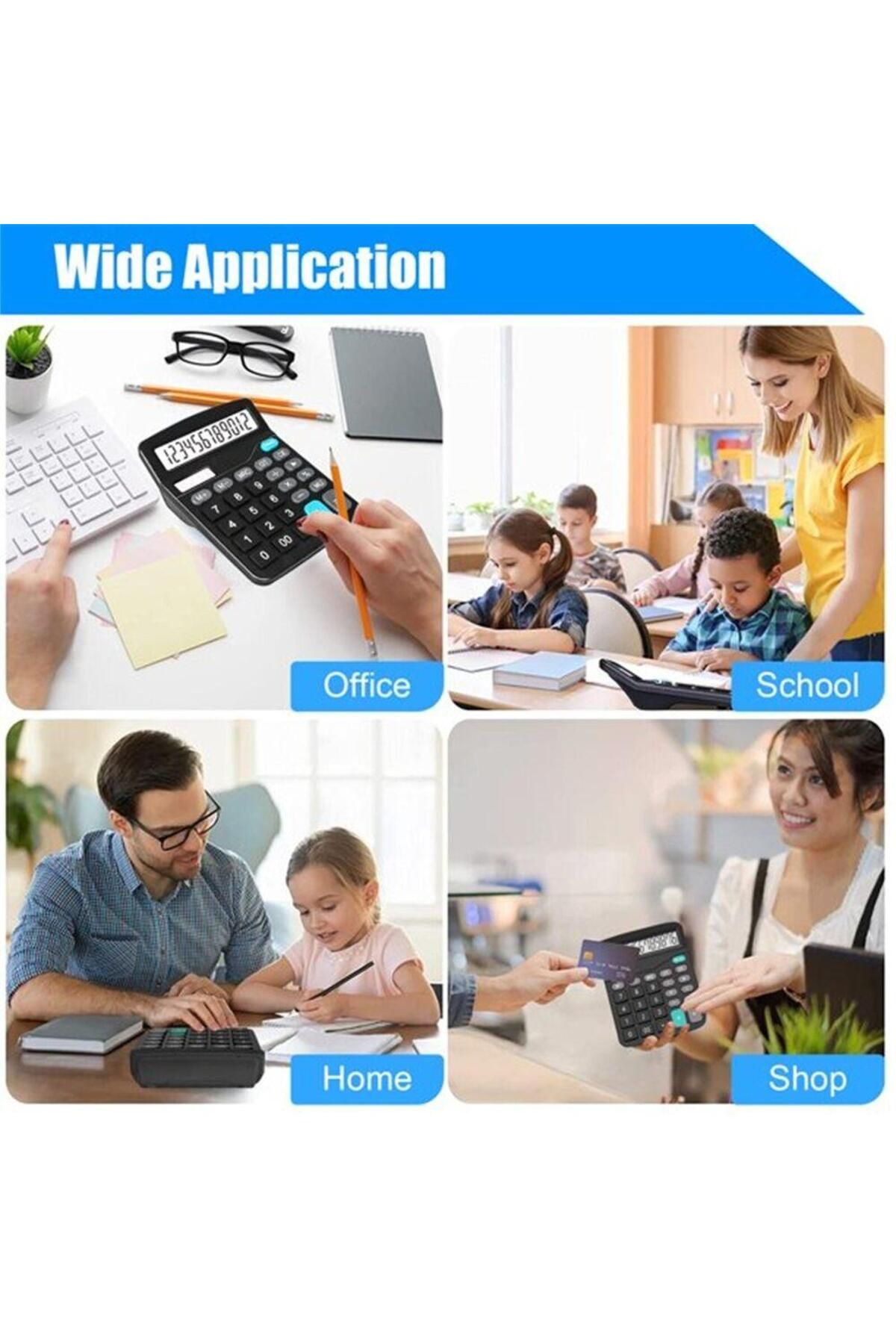 DITIPOO-Solar/Battery Electronic Desk Calculator Extra Large Display Business 12 Digit 5