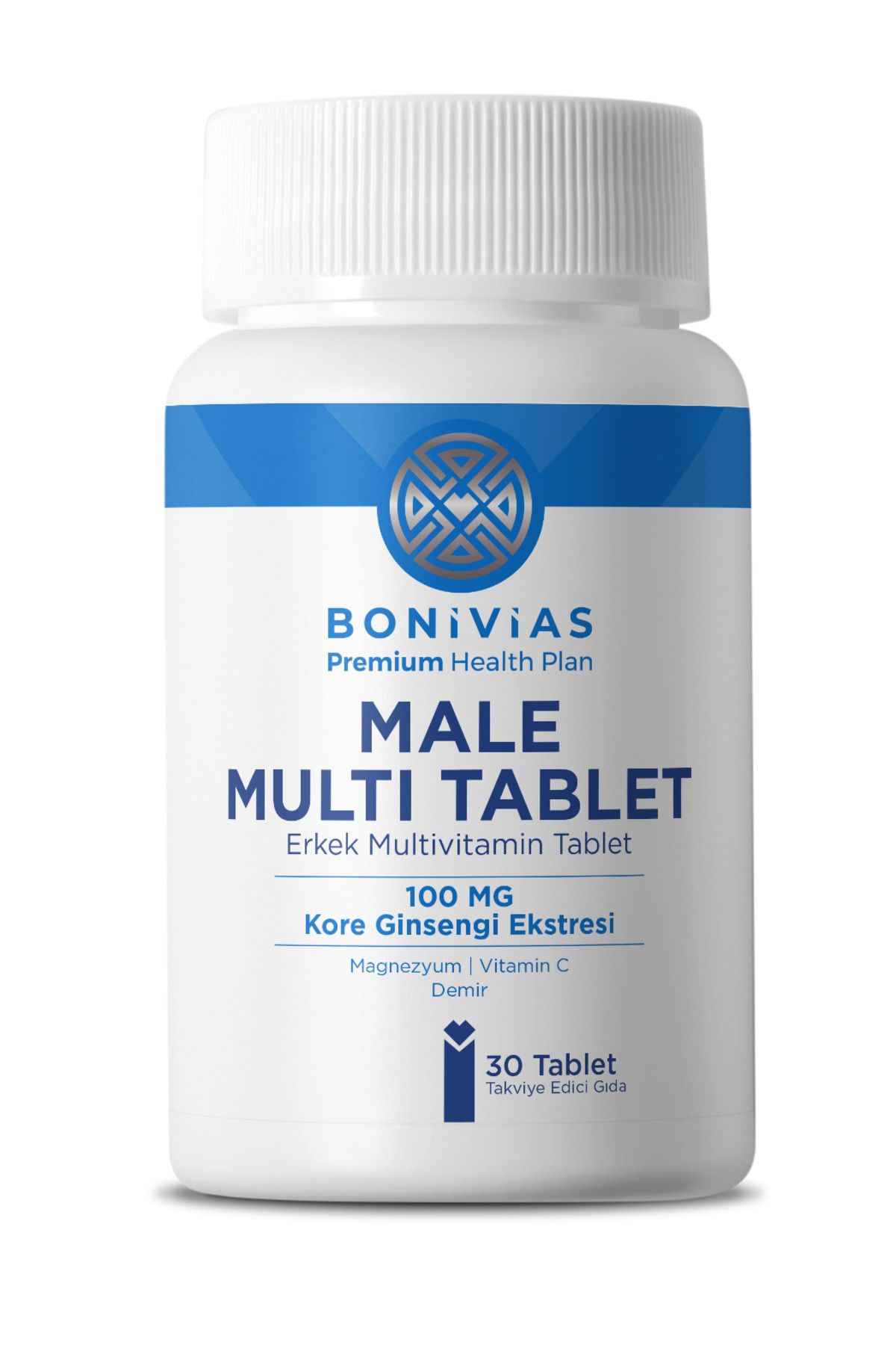 BONİVİAS Bonivias Male Erkekler için Ginseng Ekstresi, Vitaminler ve Mineraller İçeren Takviye Edici Gıda