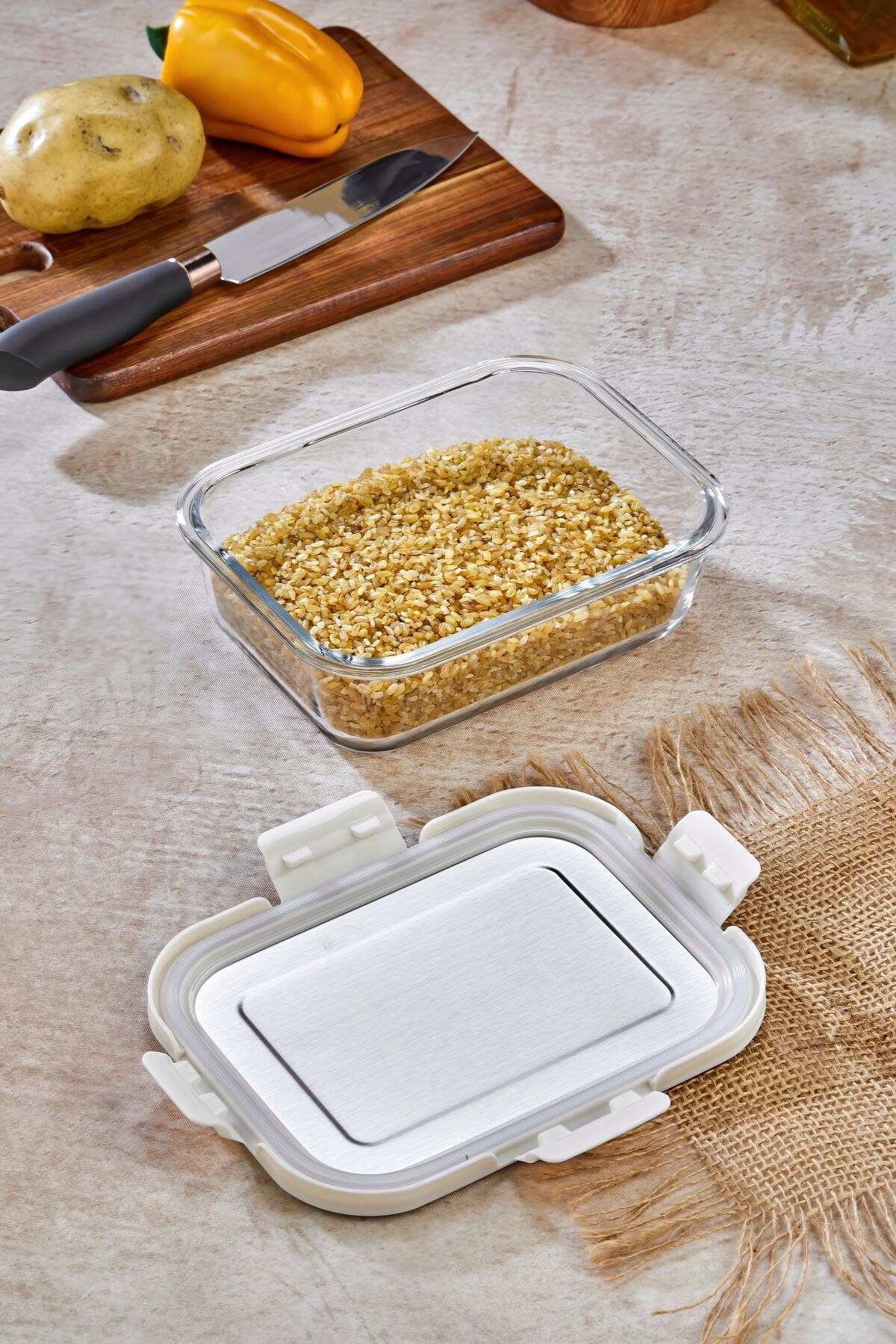 Cooker-حاوية تخزين زجاجية سعة 1000 مل – مانعة للتسرب، مع غطاء من الفولاذ المقاوم للصدأ، لحفظ الطعام 5