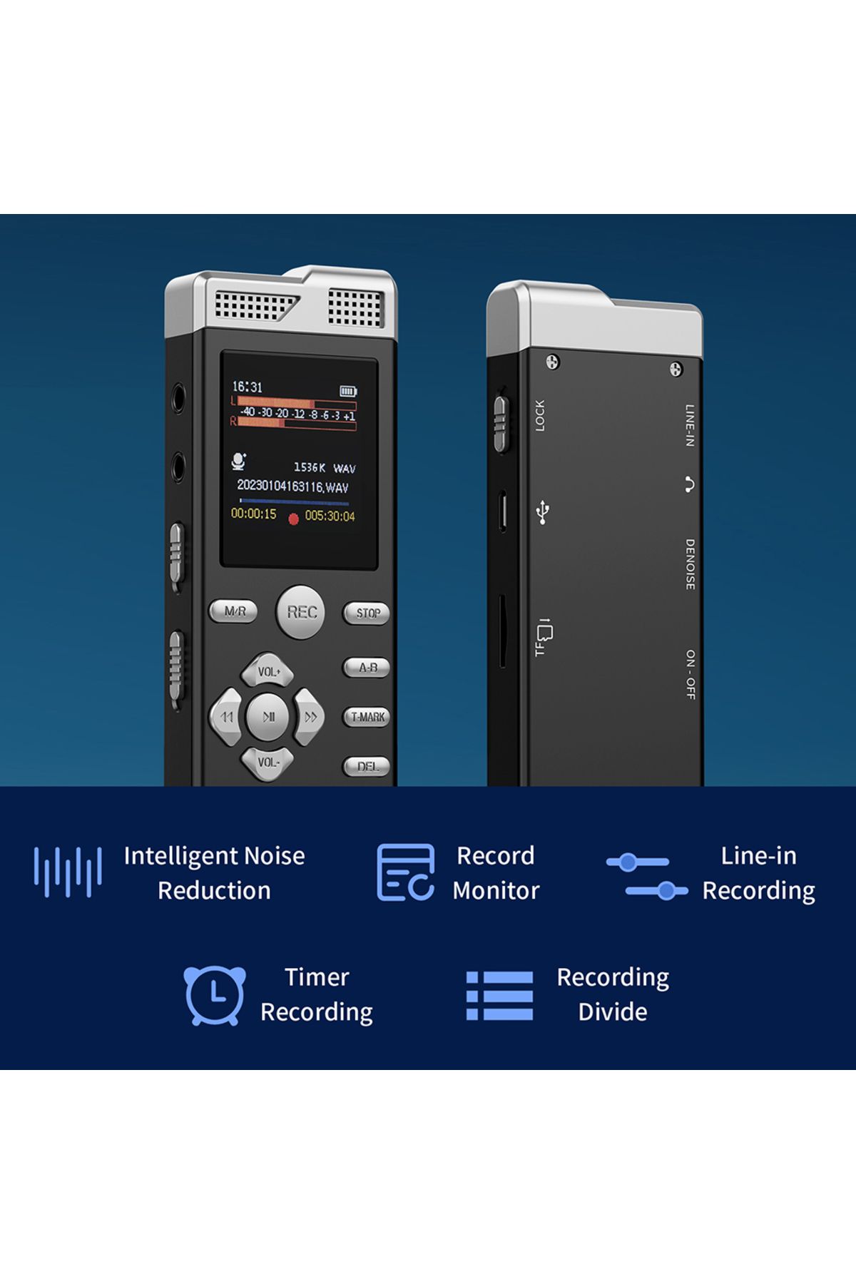 Choice-8G device storage Voice Activated Dual Microphone Recording Password Protection Line-in T-MARK Digit 3