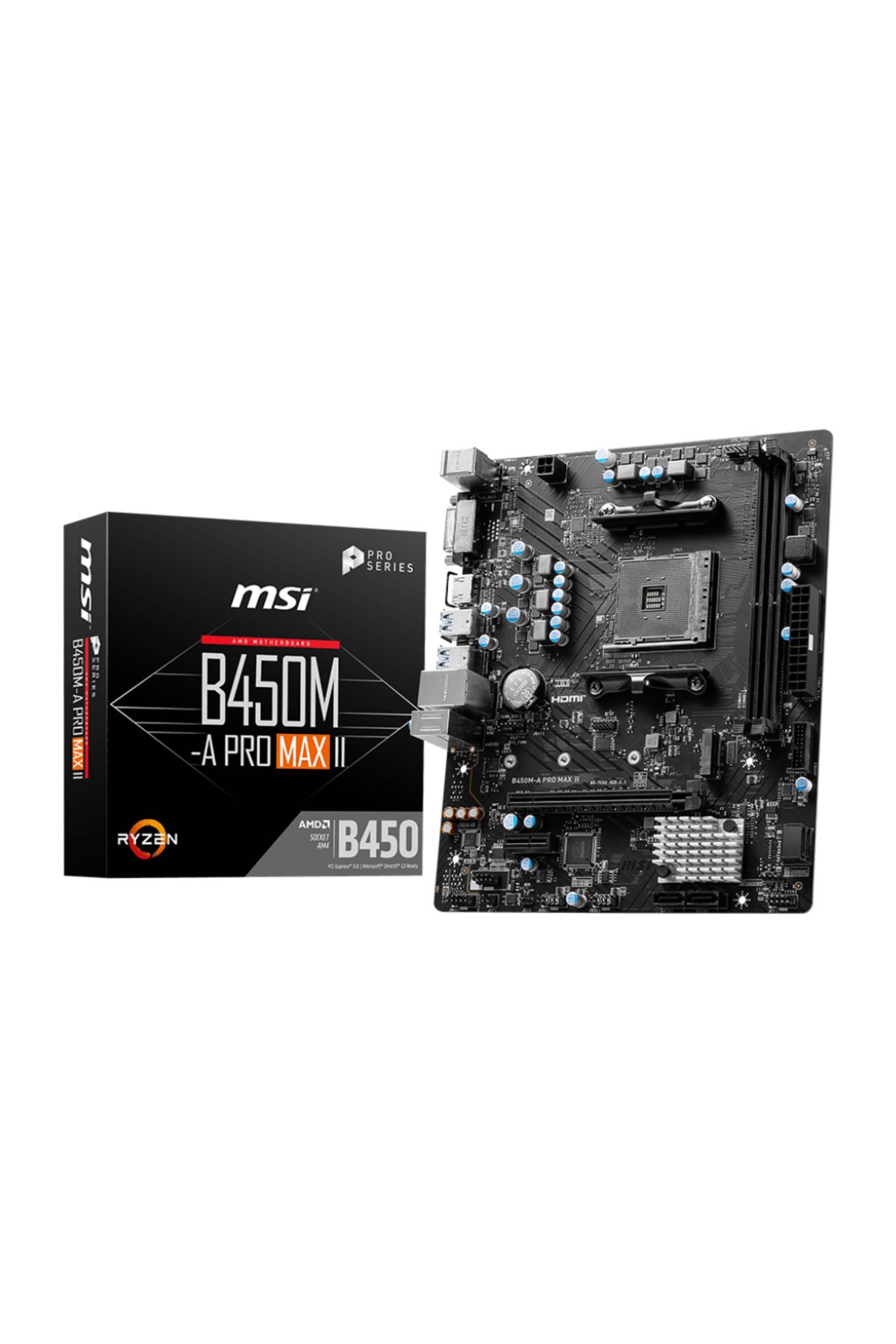 Choice-Motherboards MSI AMD B450M-A PRO MAX II New Motherboard Dual-channel DDR4 Memory M.2 SATAIII USB3.2 7