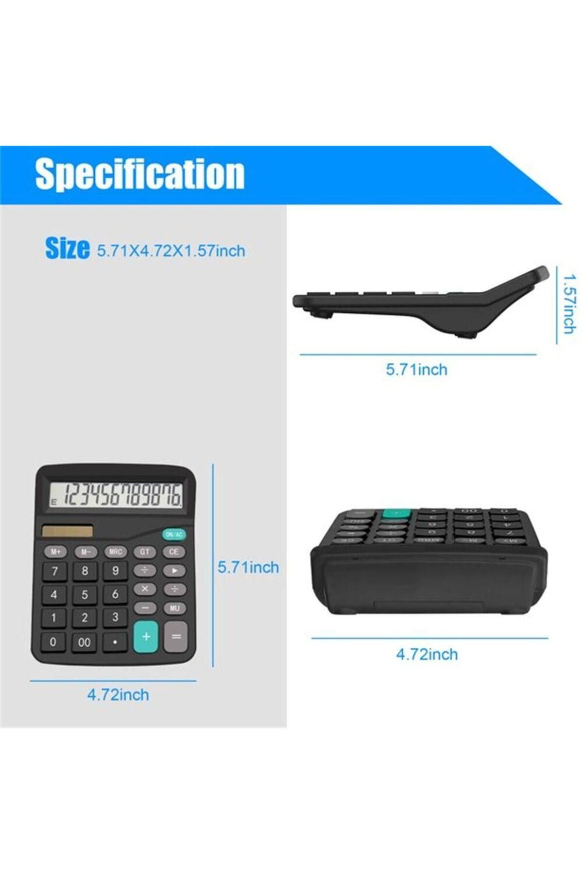 DITIPOO-Solar/Battery Electronic Desk Calculator Extra Large Display Business 12 Digit 6