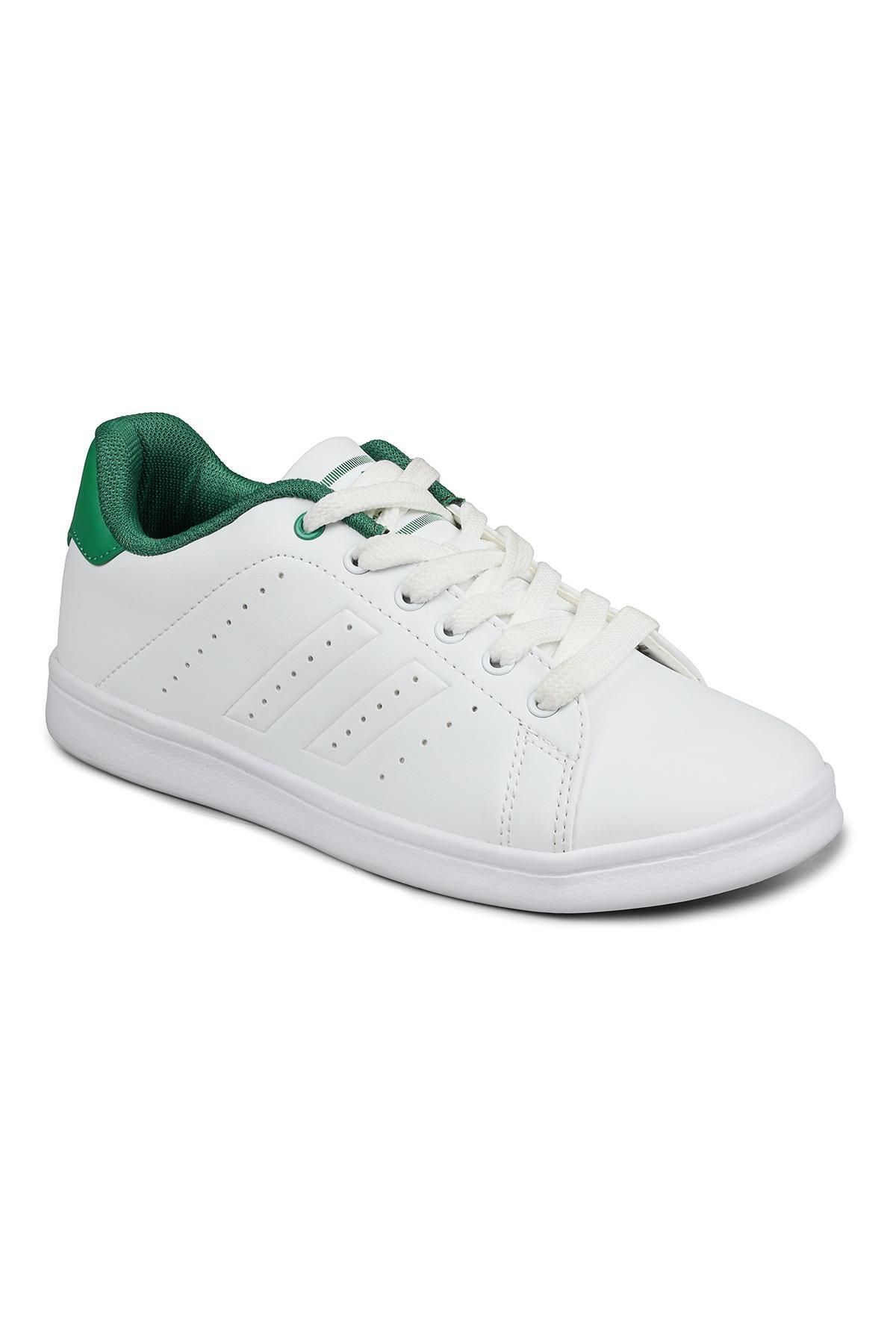 Jump-15306 White - Green Women's Sneaker Casual Sneakers 6