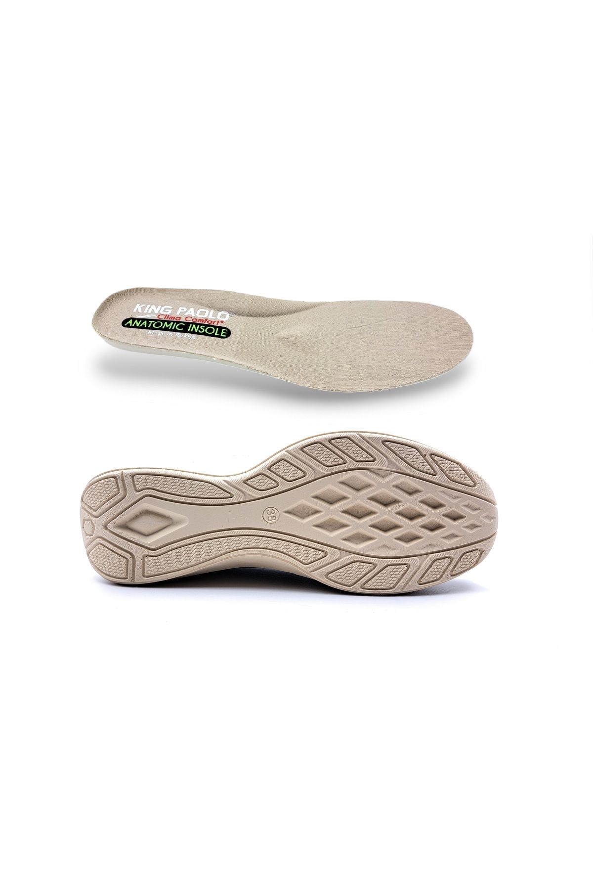 KİNG PAOLO-Pantofi casual de damă, bej, textil, cu talpă anatomică Krakers 5