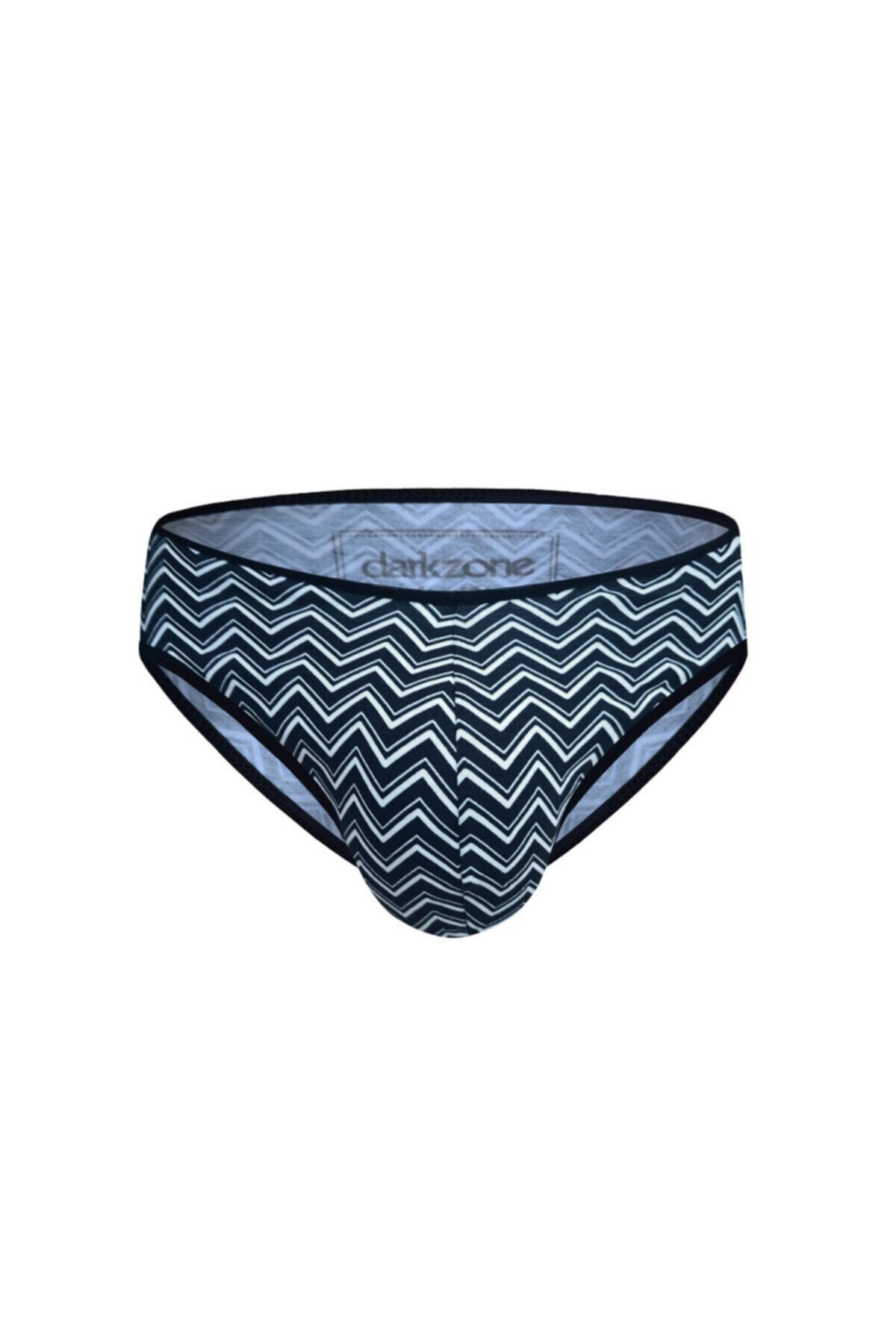 inkasole Zikzak Desenli Lacivert Erkek Slip 6540