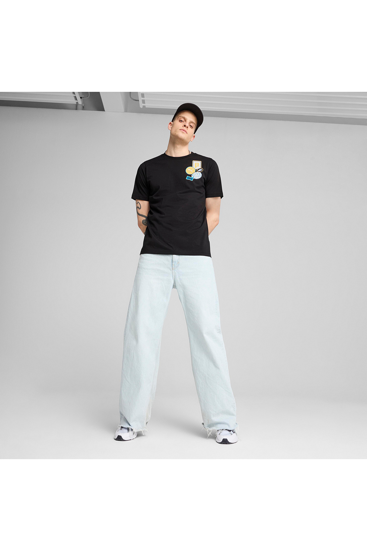 Puma Graphics Icon Unisex Siyah Günlük Stil T-Shirt 68482901 görsel 3
