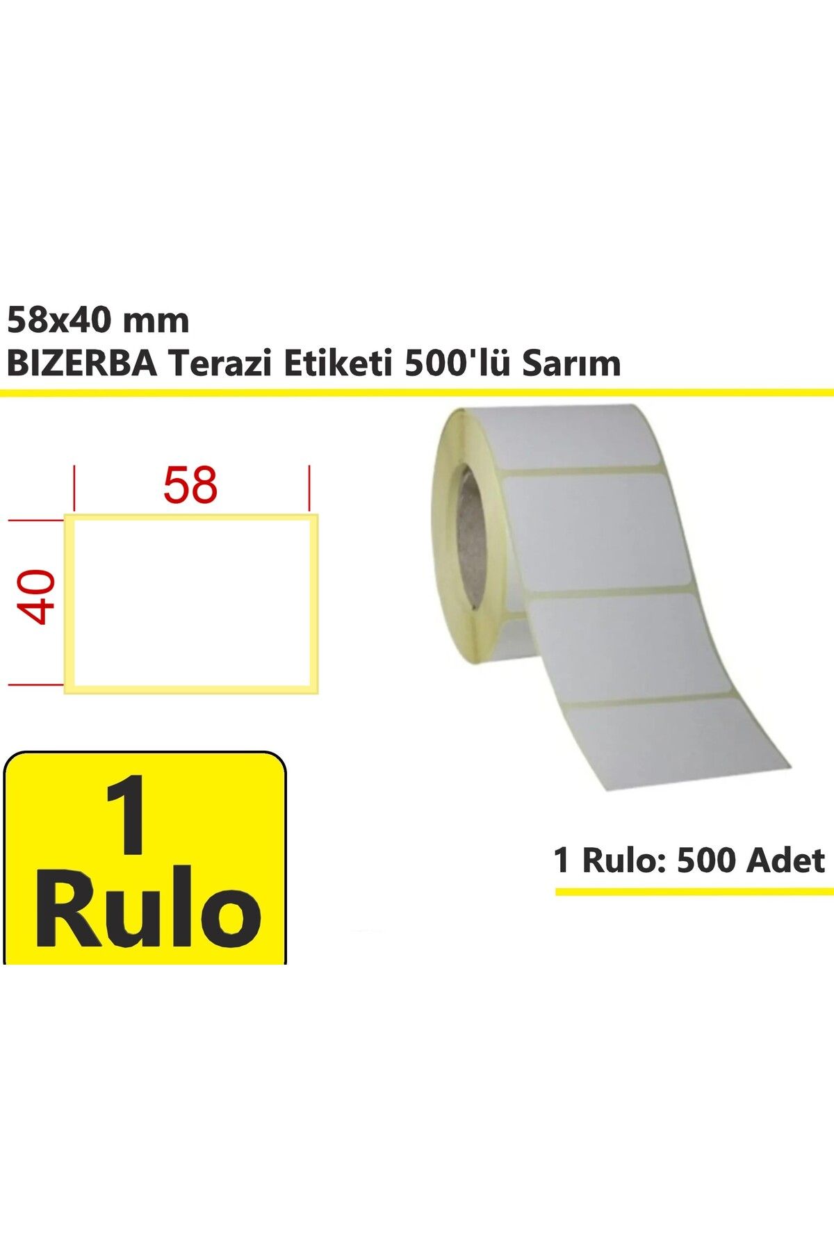 akdenizpos 40x58 mm Termal Bizerba Terazi Etiketi 500'lü Sarım