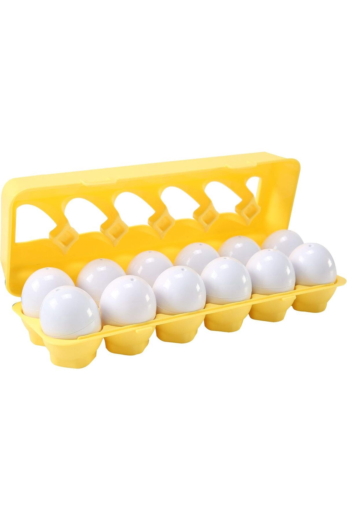 AWH-Fun Egg Matching Toy, 12-Pack STEM Easter Eggs, Shape & Color Sorting Puzzle for Toddlers 3