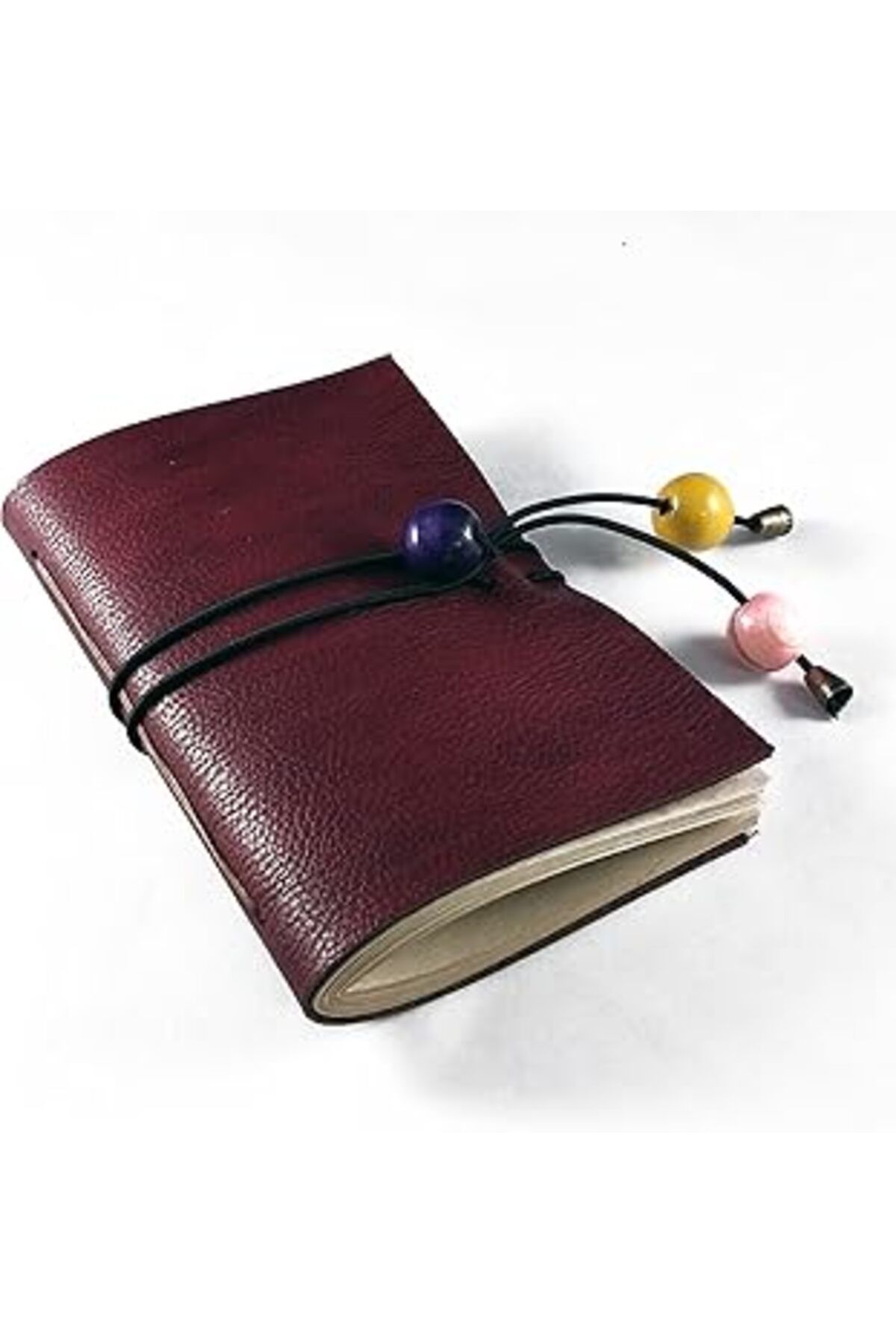 Mu Art Ahşap Didideko Deri Defter-Bordo 15,5X10,5 Cm