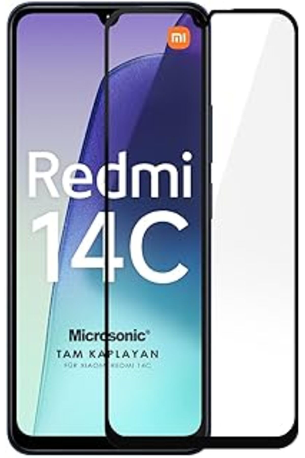 TBSProjects Microsonic Xiaomi Redmi 14C Tam Kaplayan Temperli Cam Ekran Koruyucu Siyah