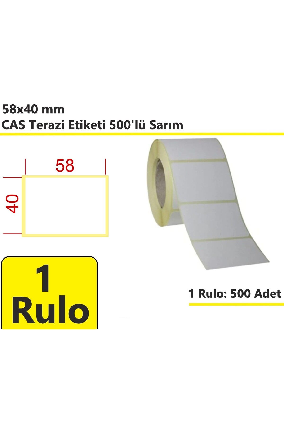 akdenizpos 40x58 mm Termal CAS Terazi Etiketi 500'lü Sarım