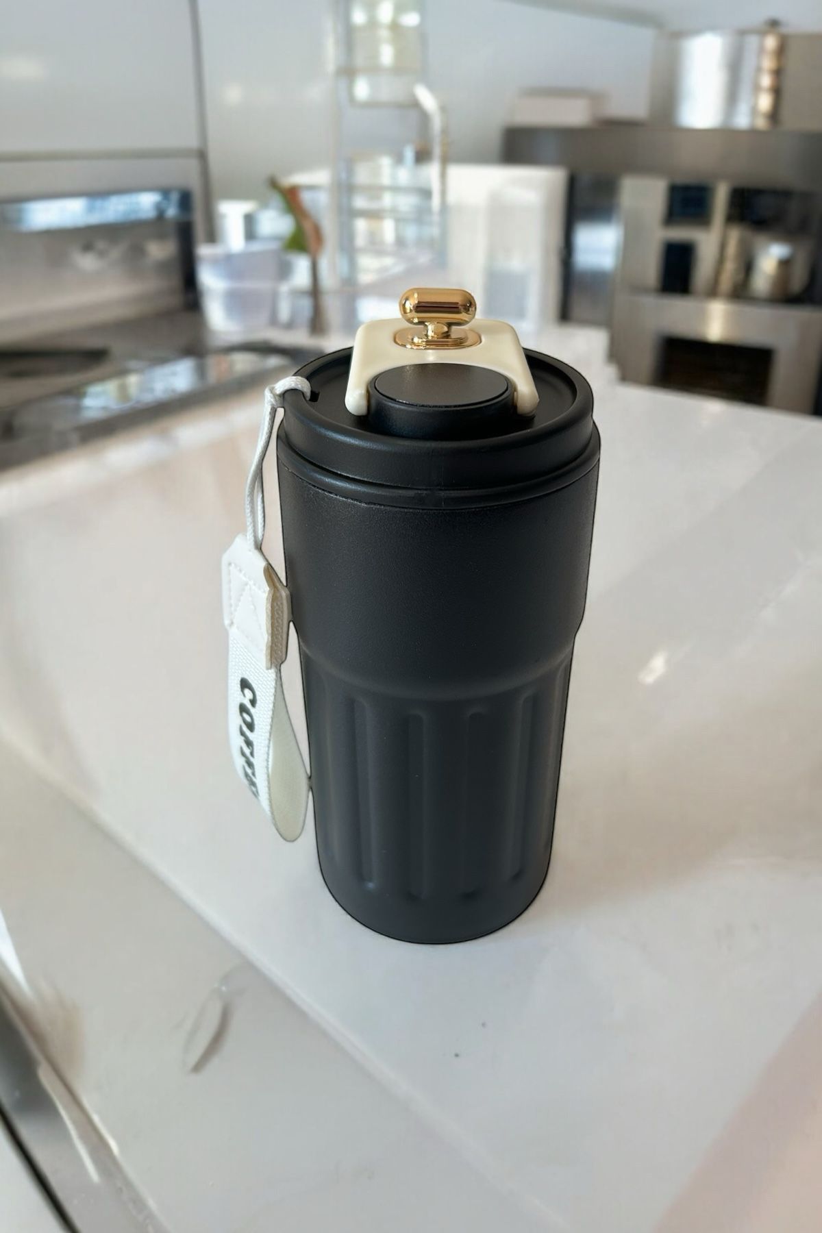 Verahed-450ml Stainless Steel Small Thermos Cup Tea Coffee Thermos with Digital Temperature Display and Carrying Strap 5