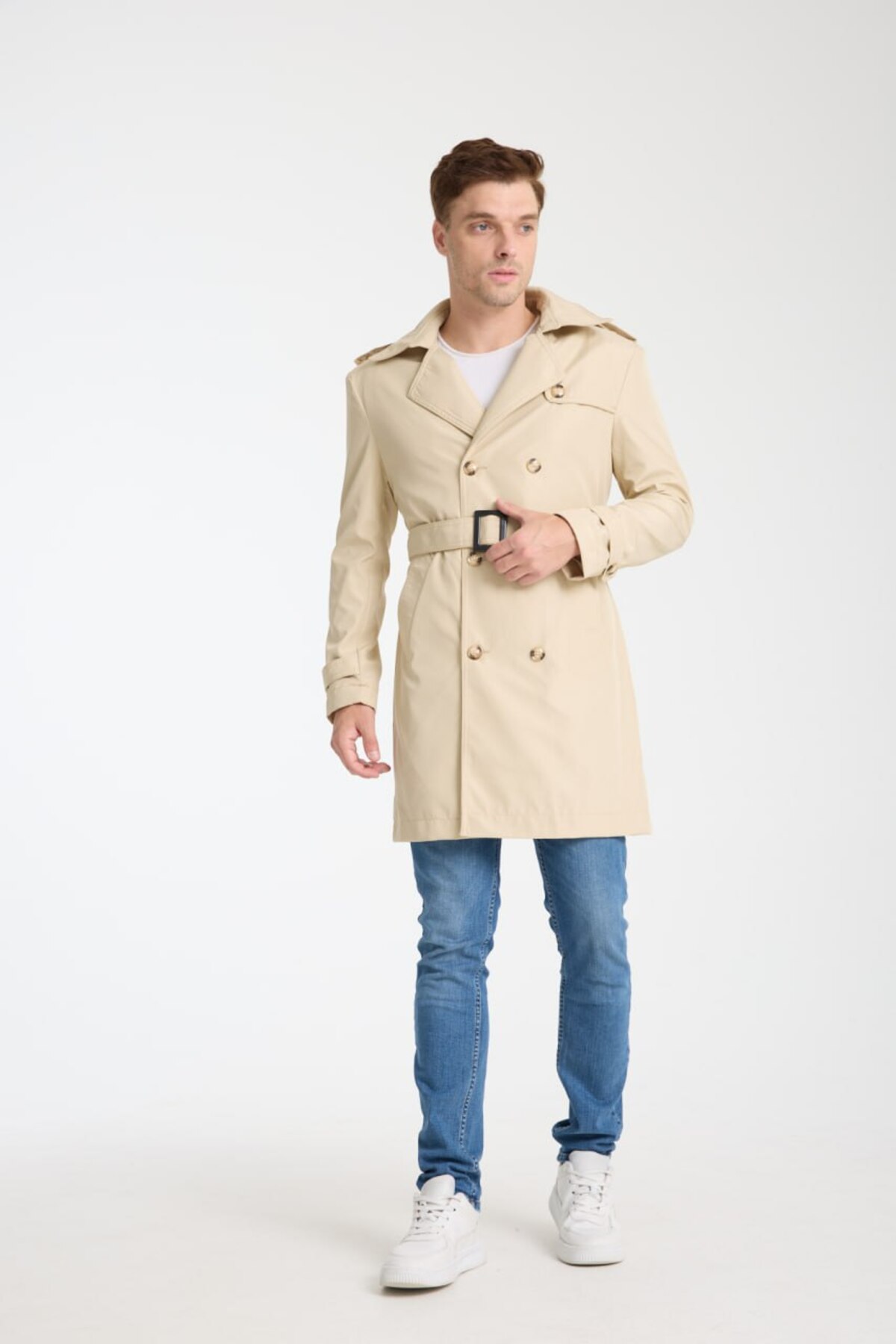 İLKCET MODA  Erkek Su Geçirmez Regular Trençkot - Görsel 2