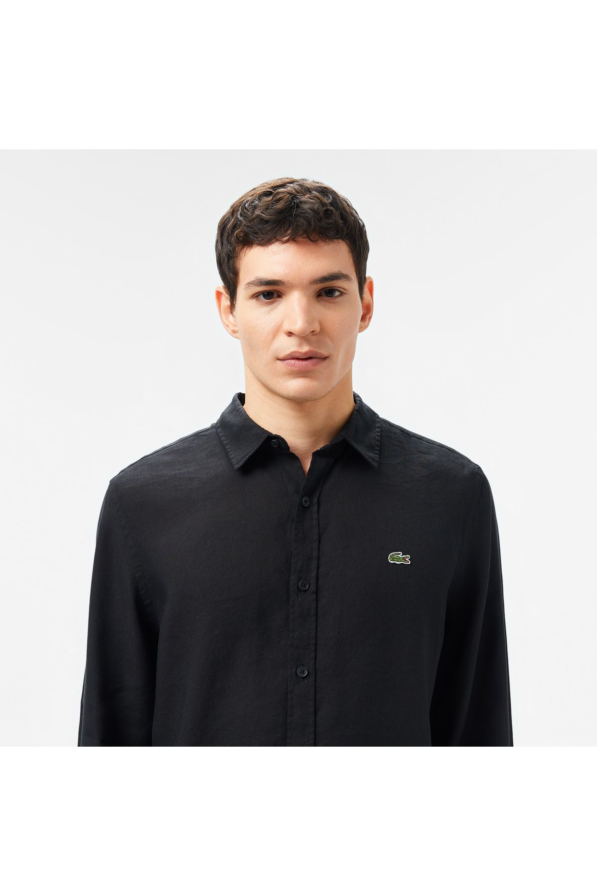 پیراهن / بلوز دکمه دار مشکی مردانه مناسب اورجینال Lacoste