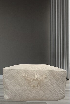 Genel Markalar Krem Renk Yorgan Hurcu Battal Boy Incili Püsküllü Fransız Hila...