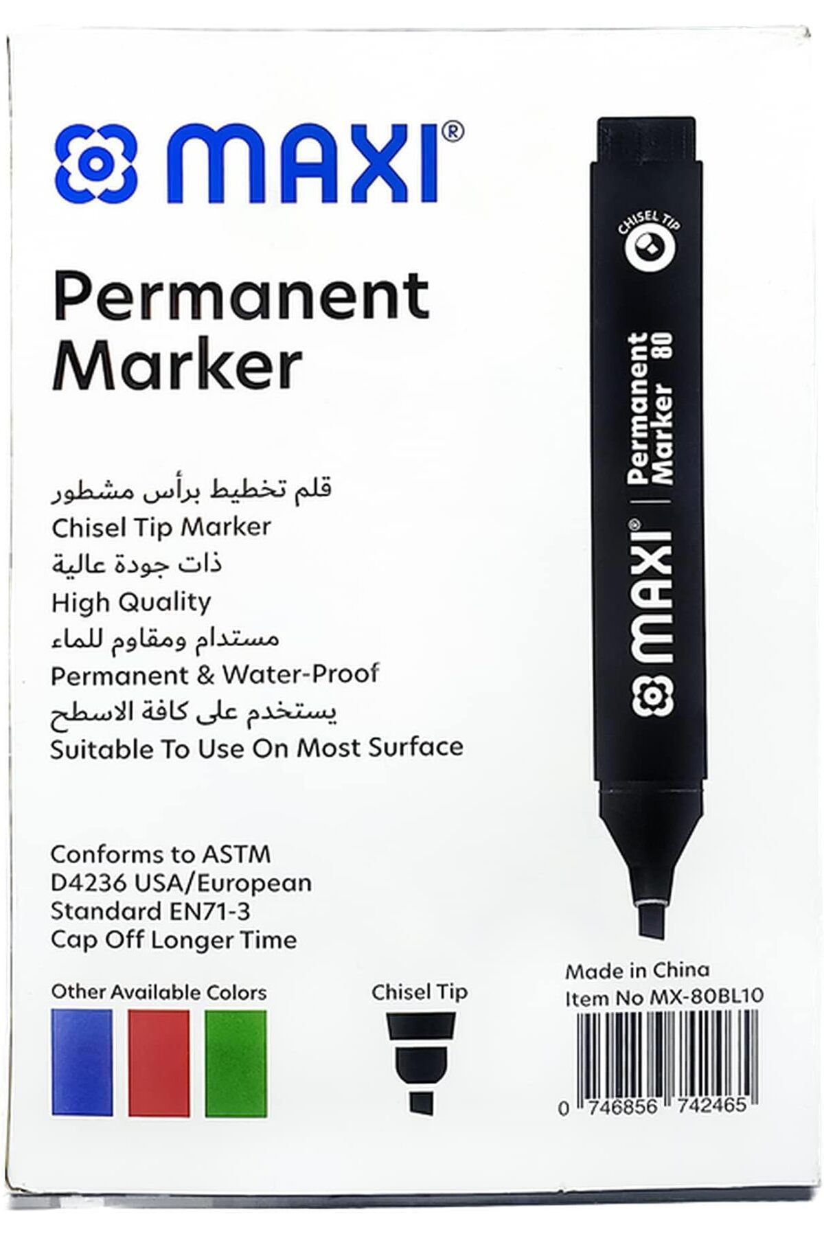 erorex-إزميل ماركر دائم Mx 80Bl10، 10 قطع، أسود 5