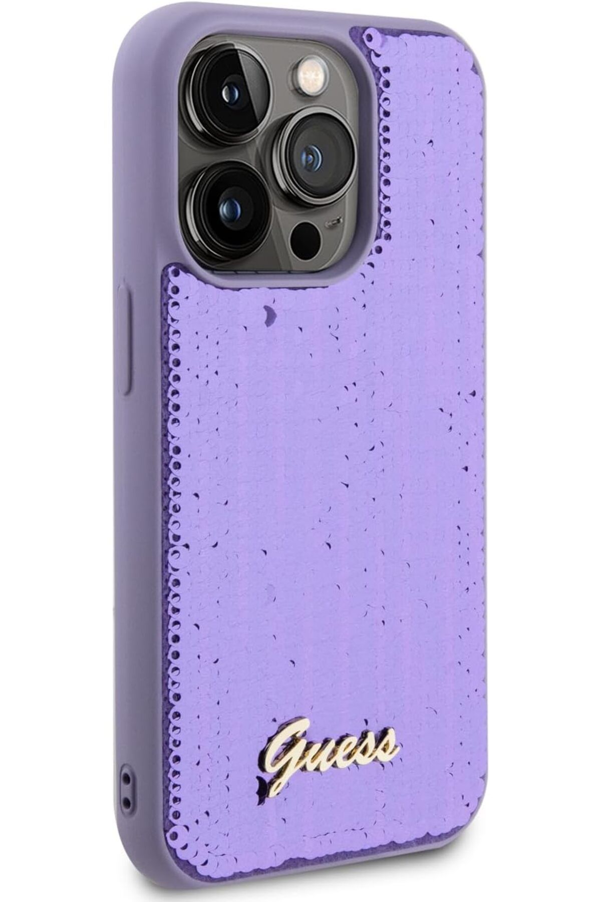 CG Mobile-For Iphone 15 Pro Case Sequin Script Case With Metal Logo Anti Scratch Drop Resistant Shockproof 4