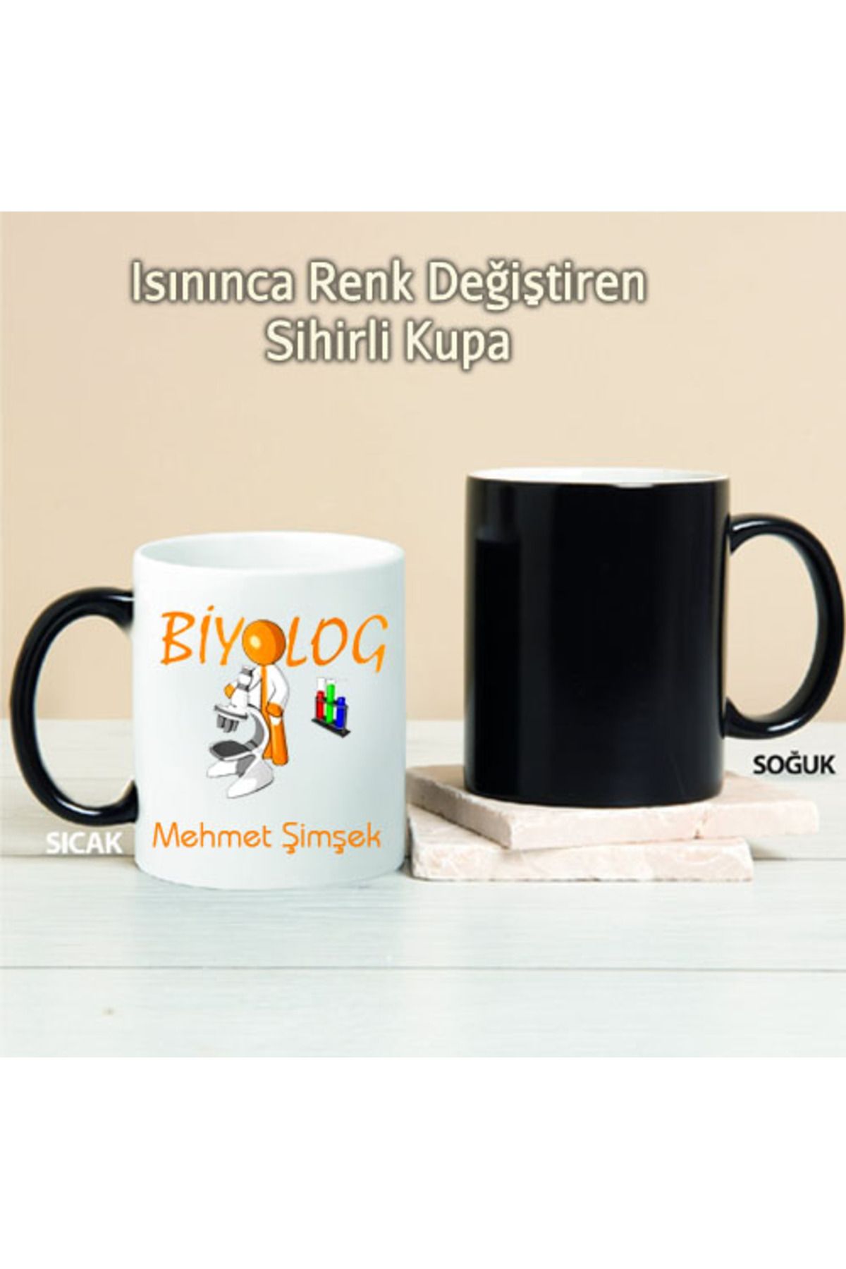 feifei Biyolog Kişiye Özel Sihirli Kupa Pi40
