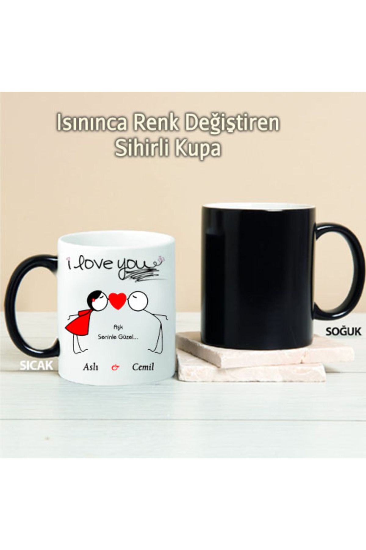 feifei Aşk Seninle Güzel Kişiye Özel Sihirli Kupa Pi172