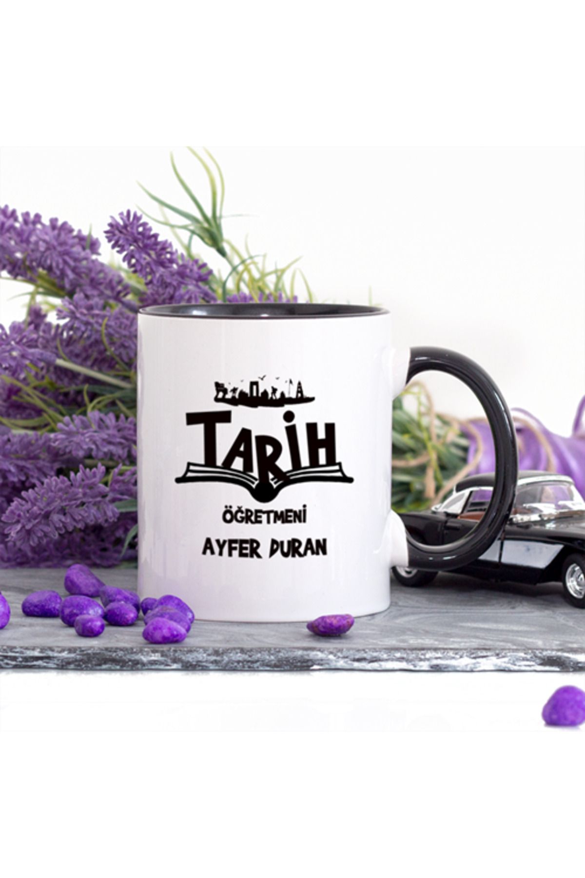 feifei Kişiye Özel Lacivert Renkli Tarih Öğretmeni Kupa Bardak