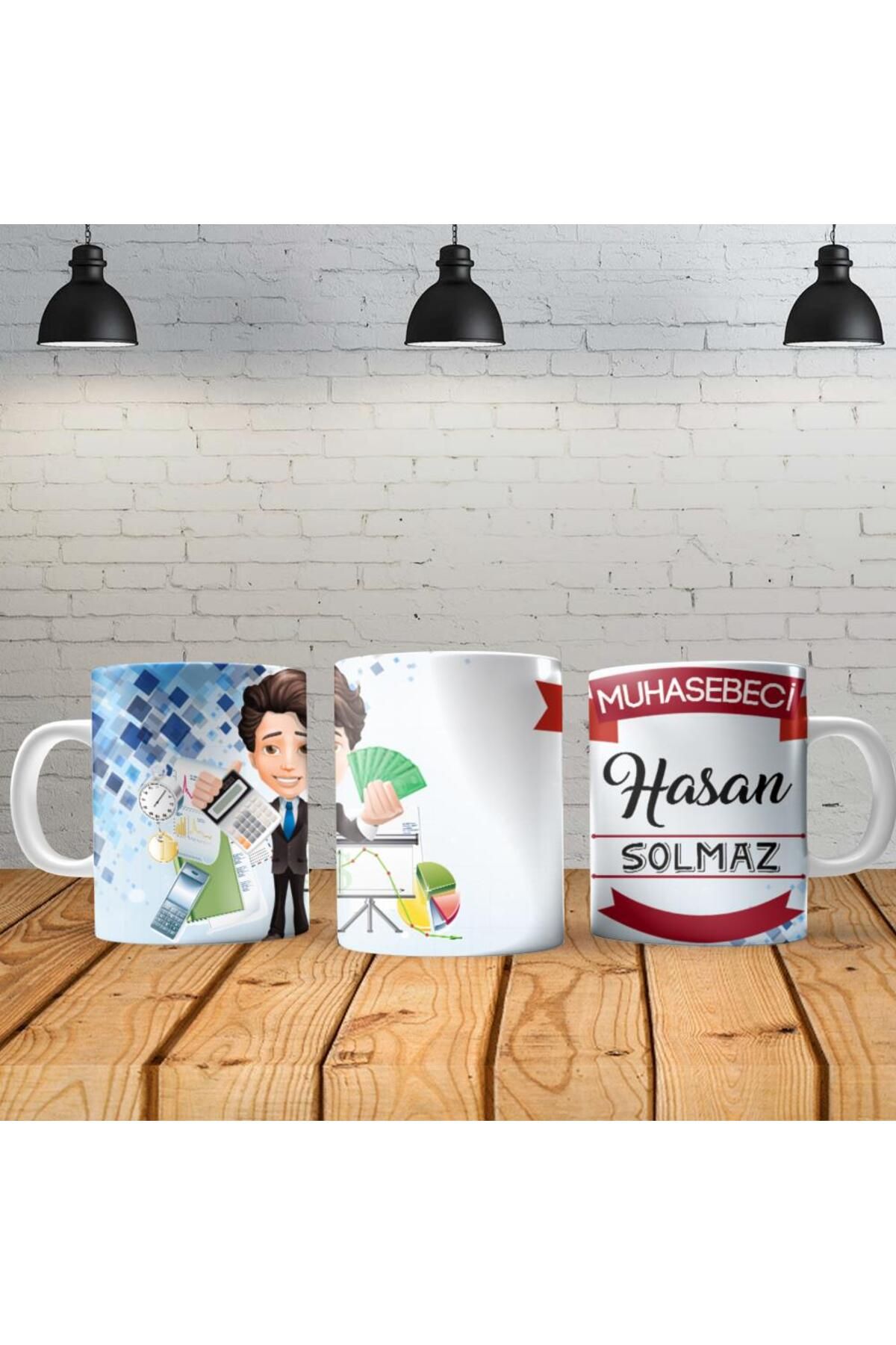 feifei Muhasebeci Erkek Kişiye Özel Baskılı Yeni Tasarım Kupa Bardak Özel Kutusunda