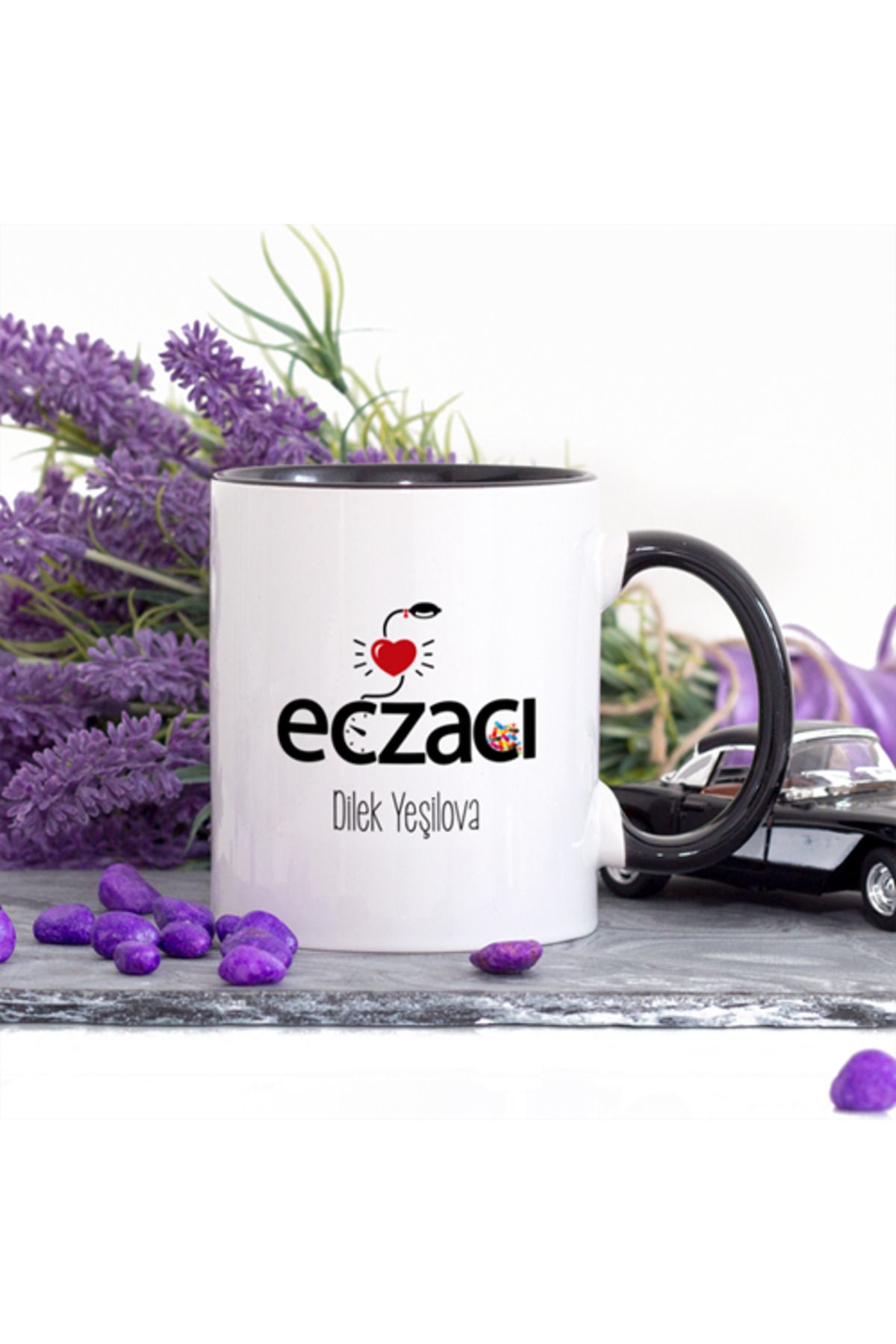 feifei Kişiye Özel Lacivert Renkli Eczacı Kupa Bardak