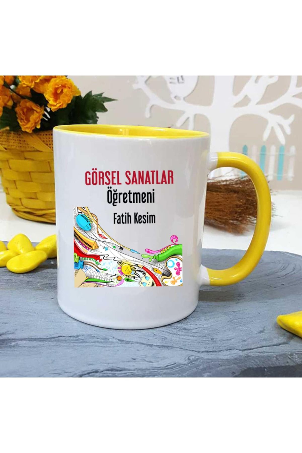feifei Görsel Sanatlar Öğretmenine Özel Öğretmenler Günü Hediyesi Kişiye Özel Kupa Bardak