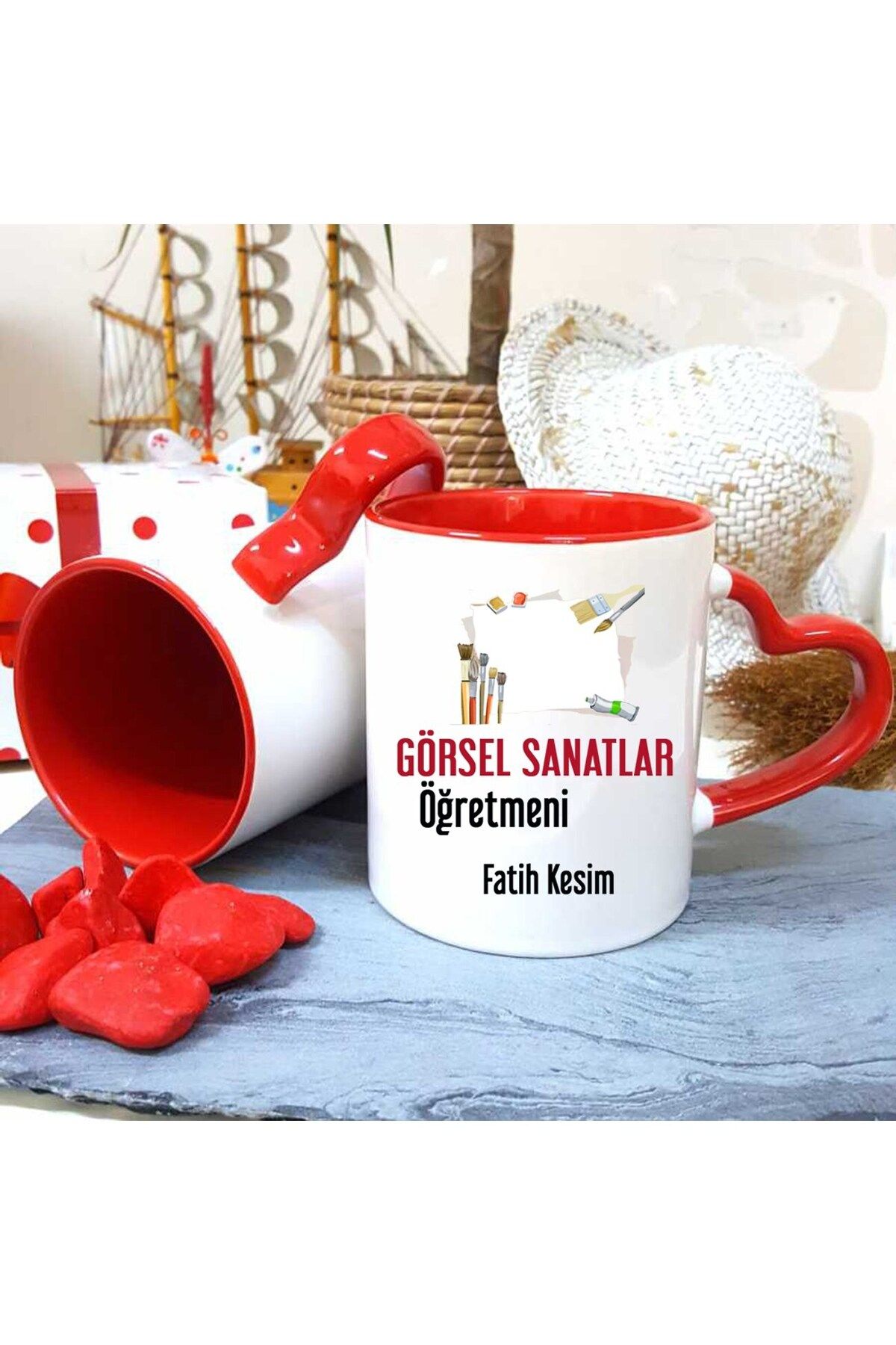 feifei Görsel Sanatlar Öğretmenine Özel Öğretmenler Günü Hediyesi Kişiye Özel Kupa Bardak