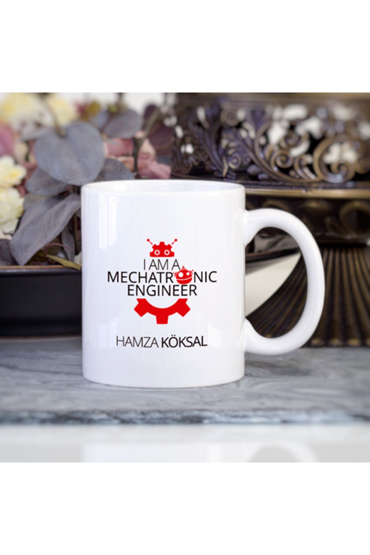 feifei Kişiye Özel Mekatronik Mühendisi Kupa Bardak (Kırmızı)