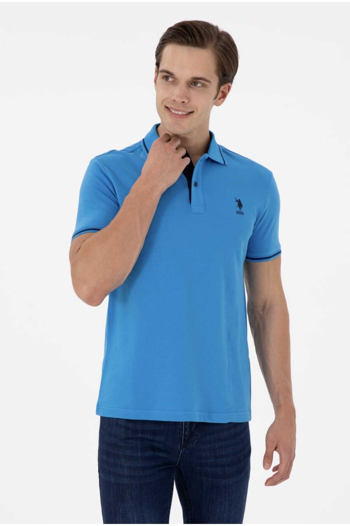 یو اس پولو تی‌شرت یقه پولو مردانه طرح بیسیک