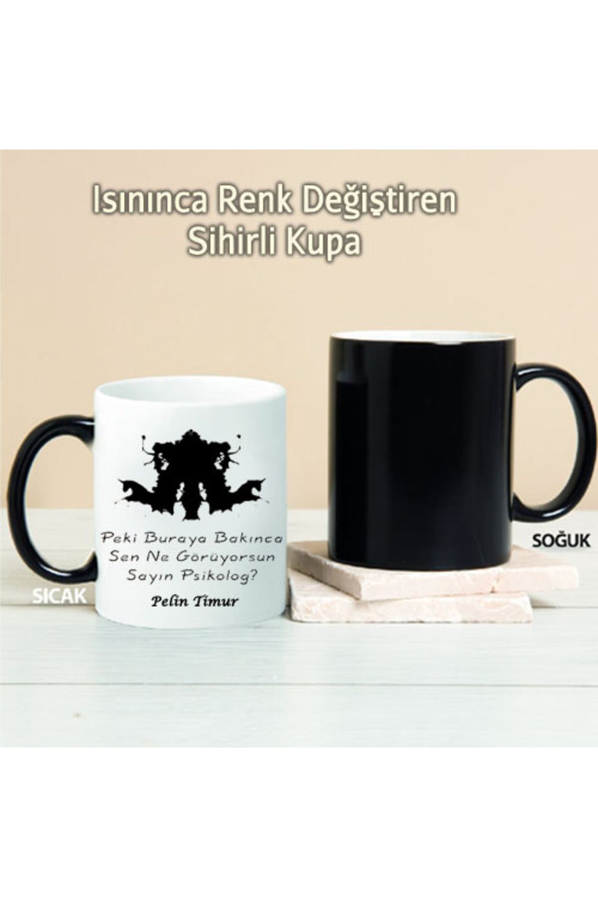 feifei Sayın Psikolog Kişiye Özel Sihirli Kupa Pi109