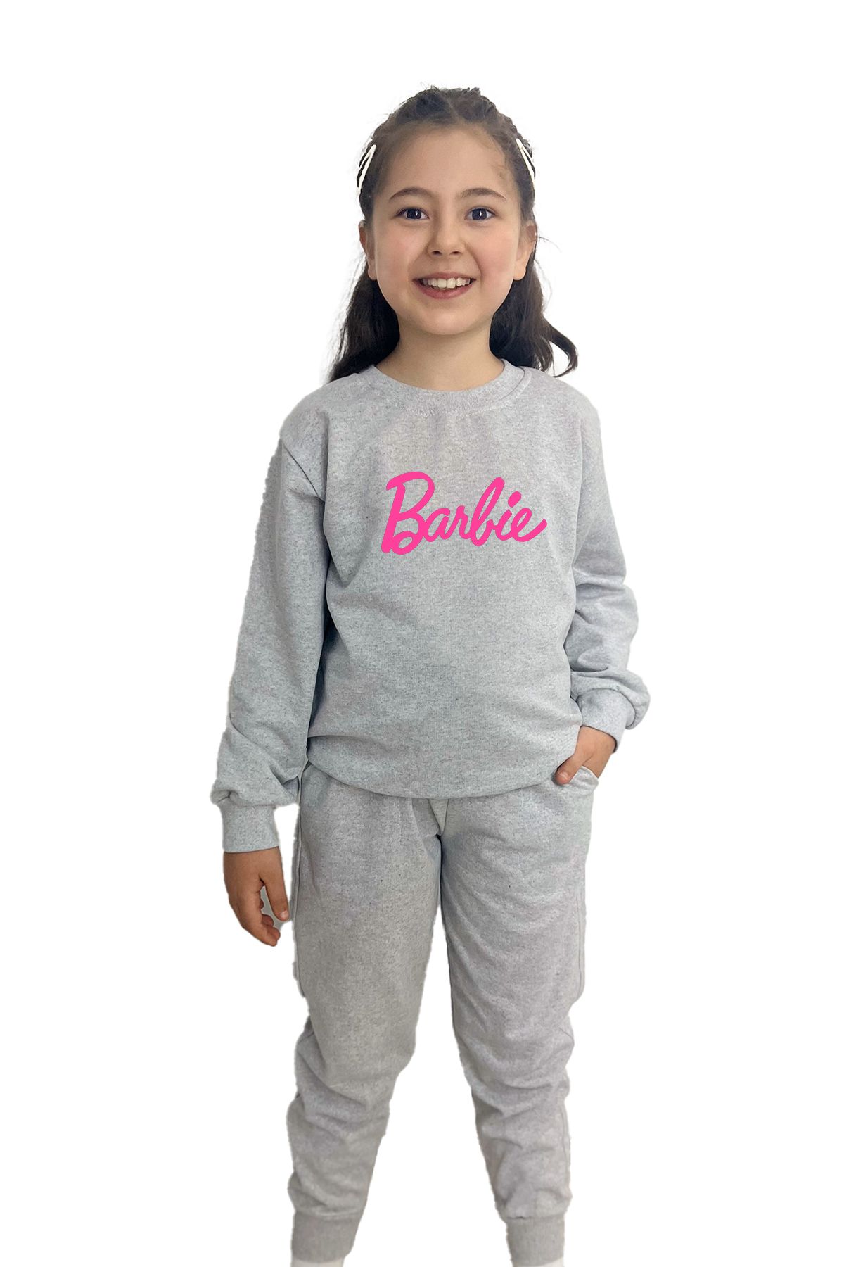 yudemia Set Gri - Top Cu Imprimeu Cu Fundul Sezonier La Modă Și Confortabil Pentru Fete Unisex - 5–6 years