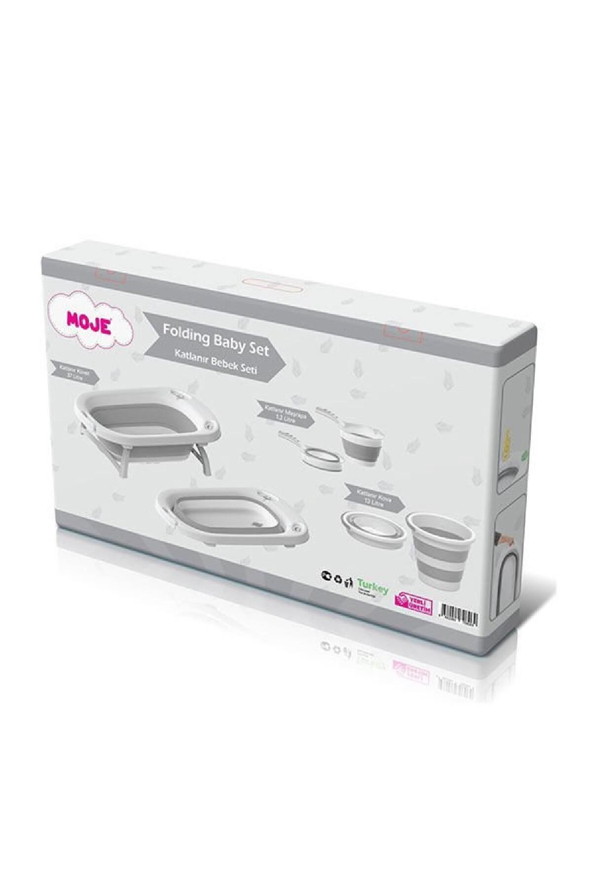 toysclub MOJE SET KATLANABILIR 3 LU BANYO SETI GRİ