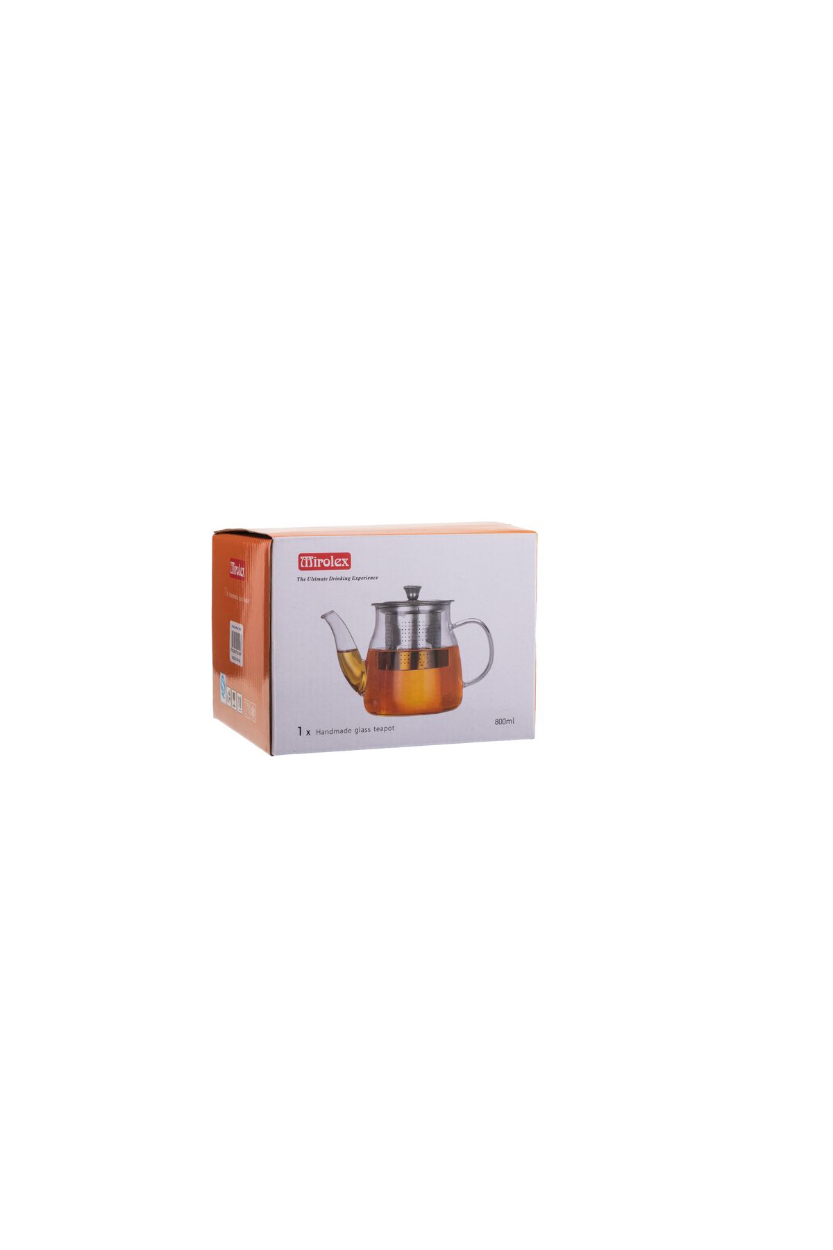 casa rosa-Thermal glass tea pot with steel strainer 800 ml 2